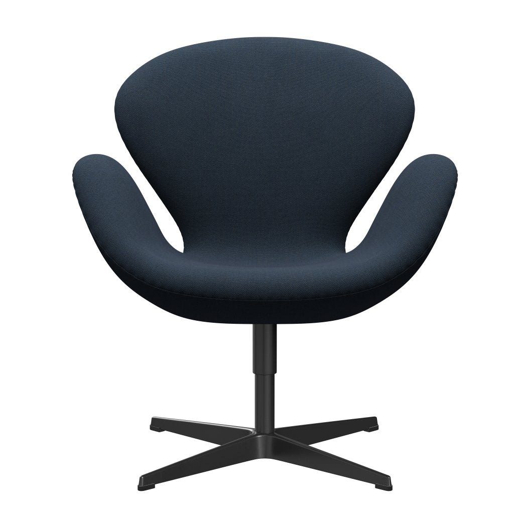 Fritz Hansen Swan Lounge Silla, Black Lacqueed/Steelcut Trio azul oscuro azul