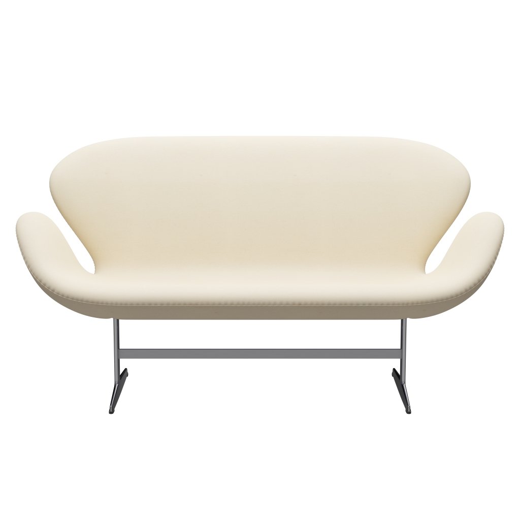 Fritz Hansen Swan Sofa 2 -sits, satin borstat aluminium/divina vit