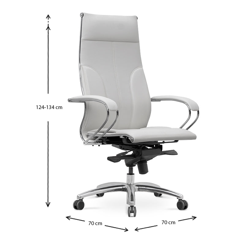 Président de bureau Leader White 70x70x122 / 134cm