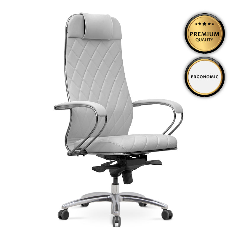 Silla de oficina Leoni White