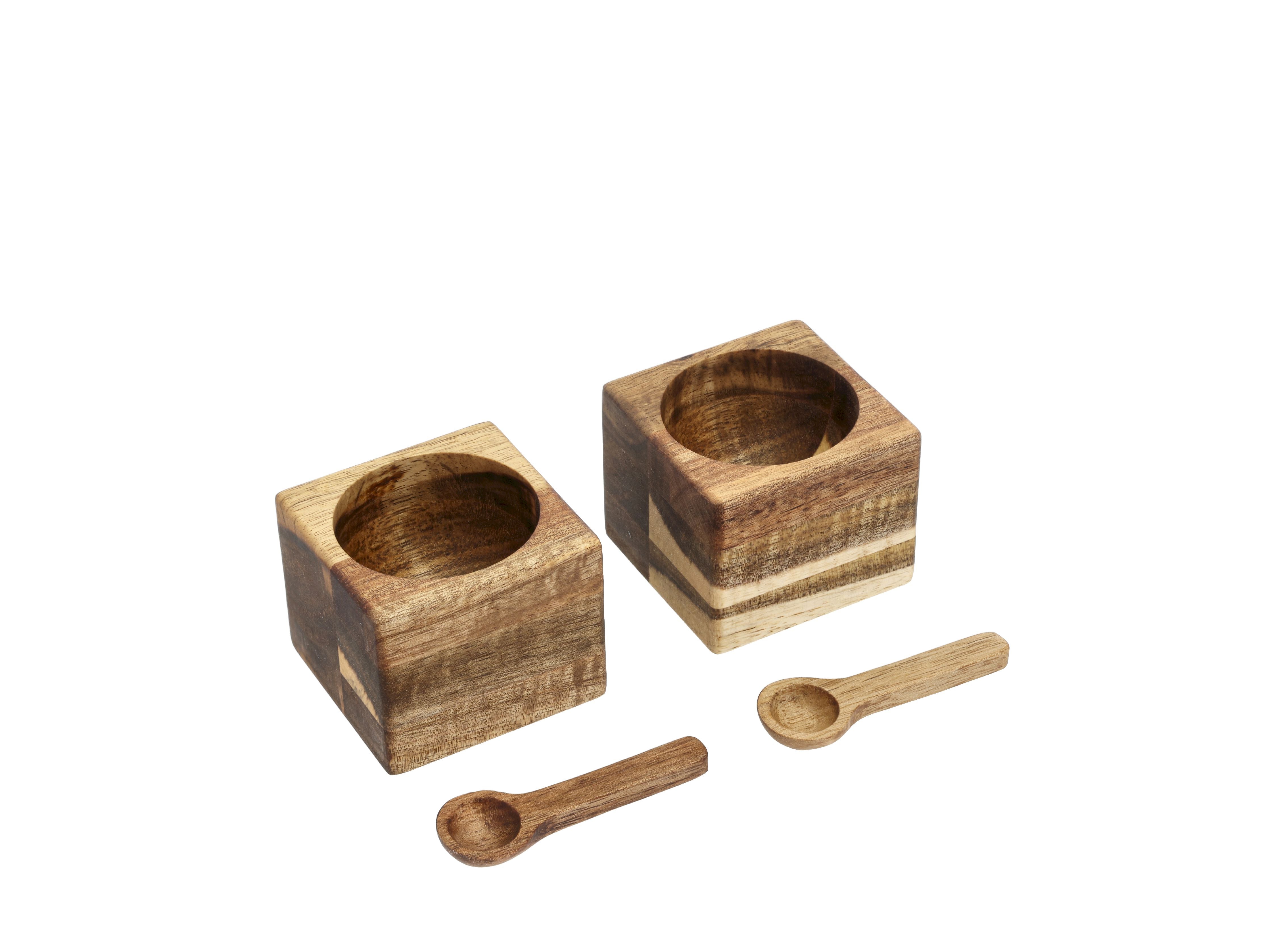 Holm Mini Bowls Set Of 2, Acacia Wood