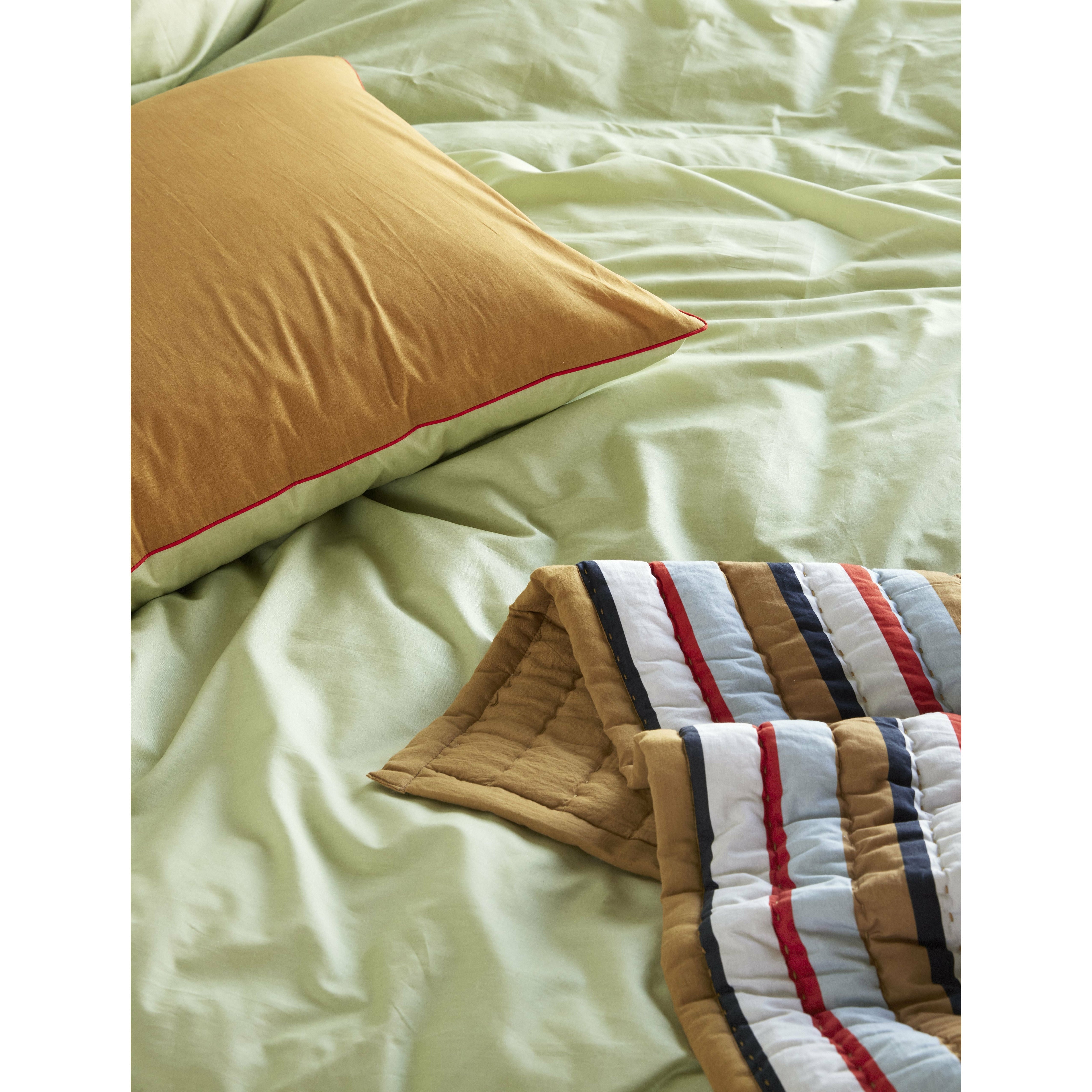 Lino de la cama de Hübsch Aki 80/220, naranja/verde