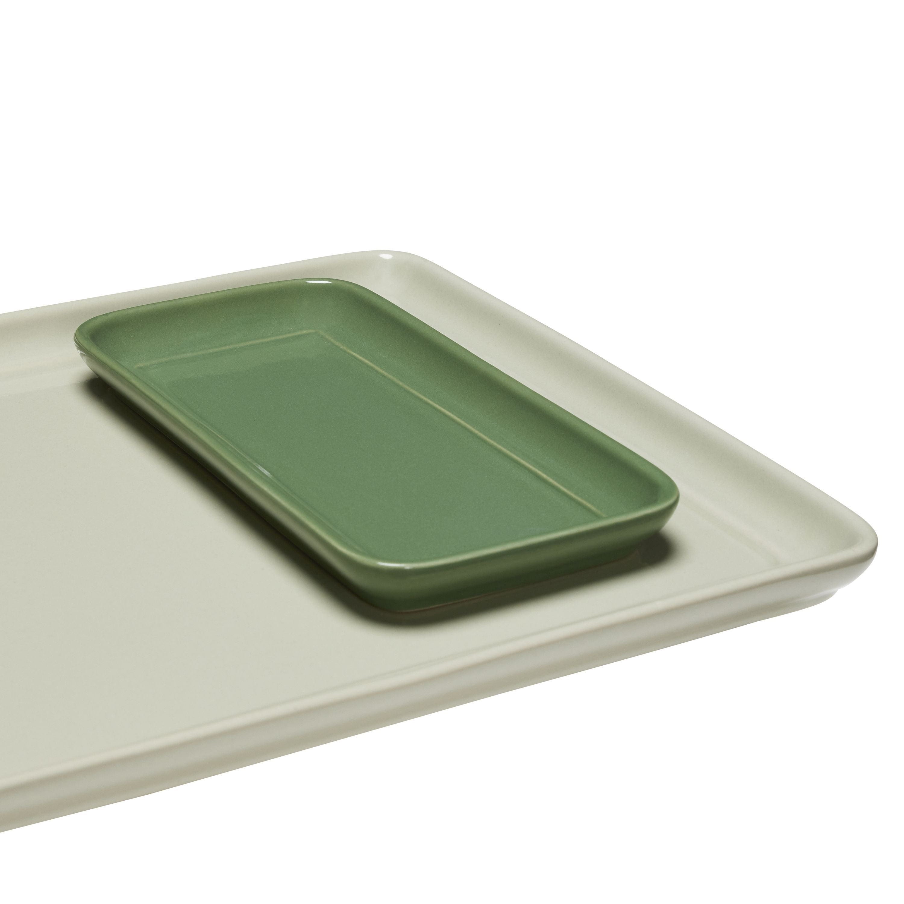 Hübsch Amare Tray Set Of 2, Sand/Green