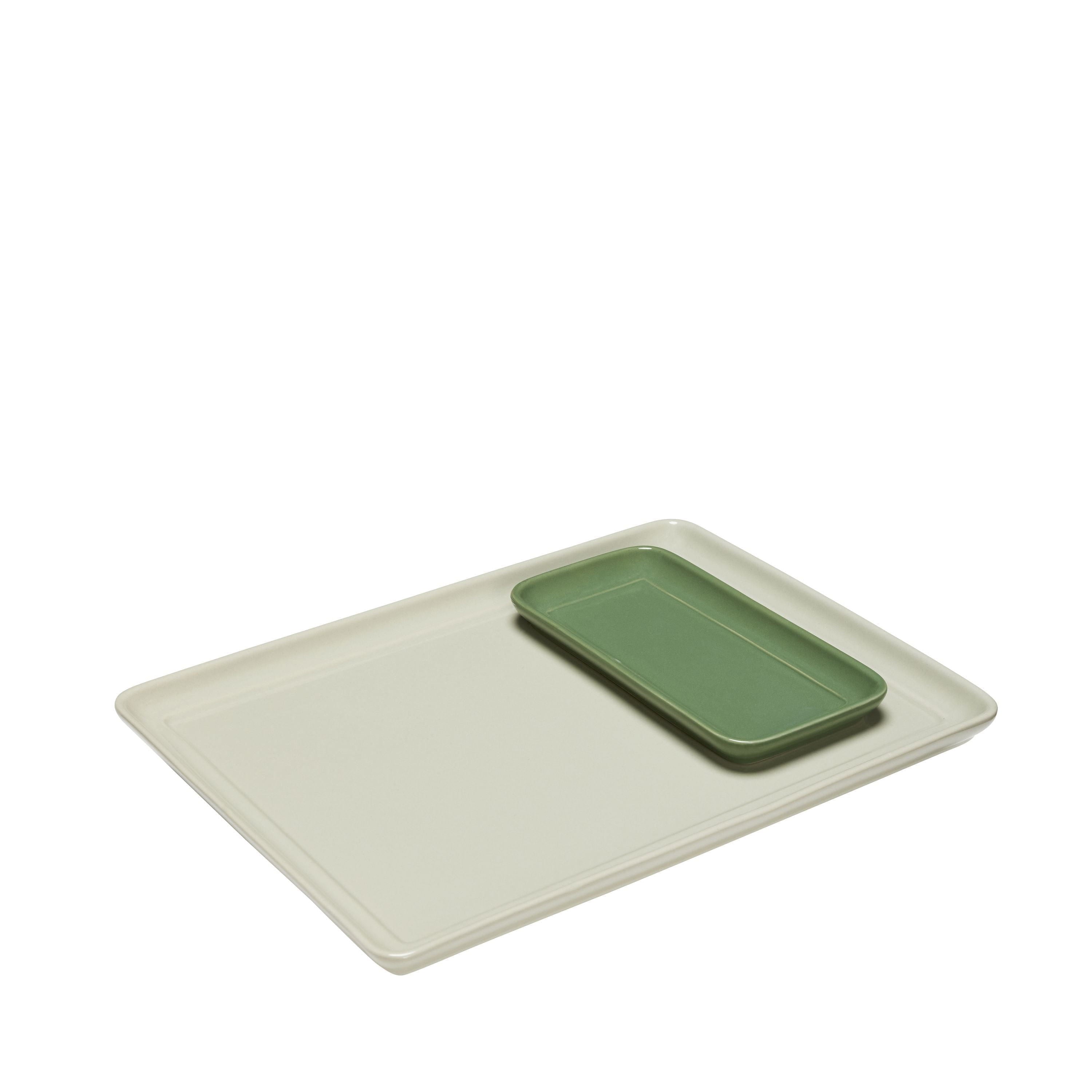 Hübsch Amare Tray Set Of 2, Sand/Green