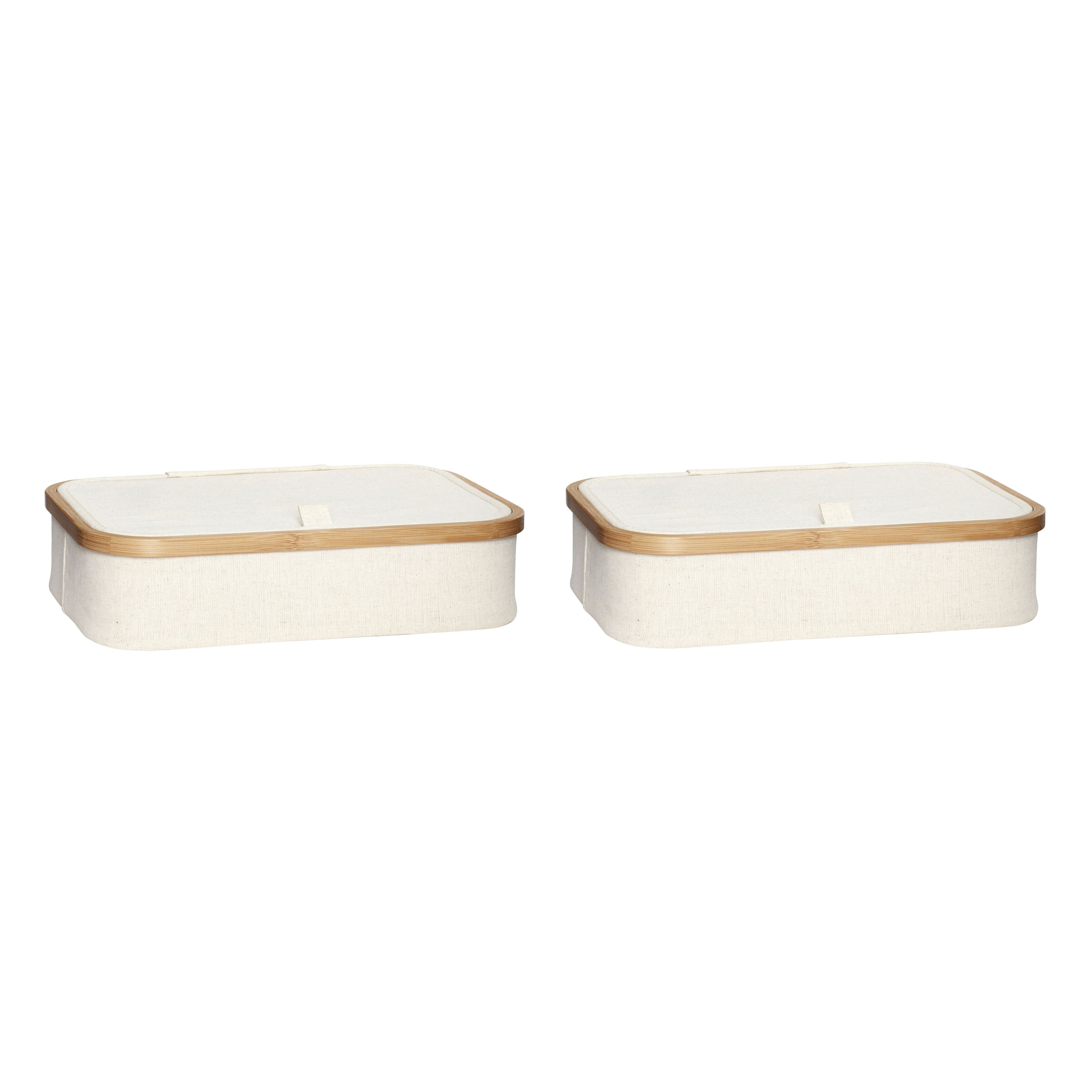 Hübsch Ecru Storage (ensemble de 2), beige