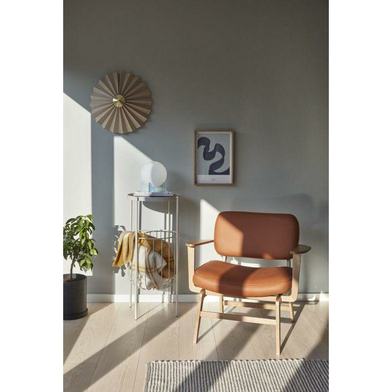 Hübsch Haze Lounge Chair Mikrofaser/Eiche FSC Oeko Tex Natural/Brown