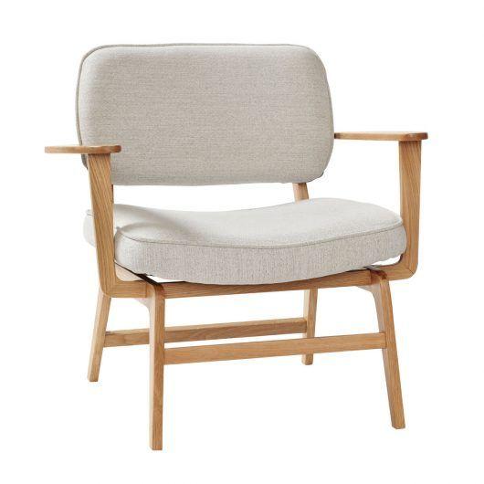Hübsch Haze Lounge Chair Polyester / Oak FSC Oeko Tex Natural / Gray