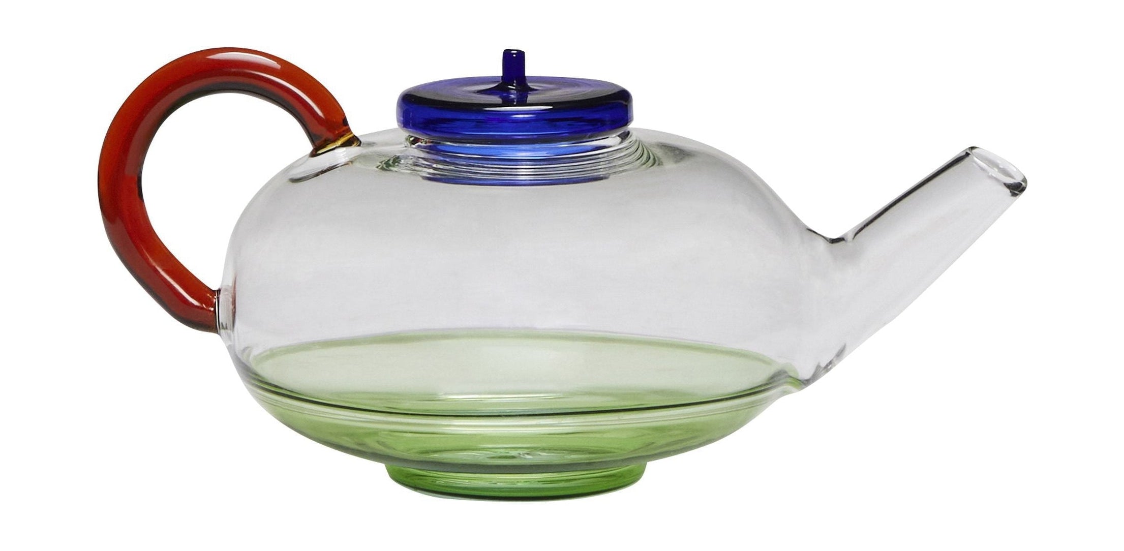 Hübsch Ingen Rush Teapot, Blue/Clear/Green/Amber