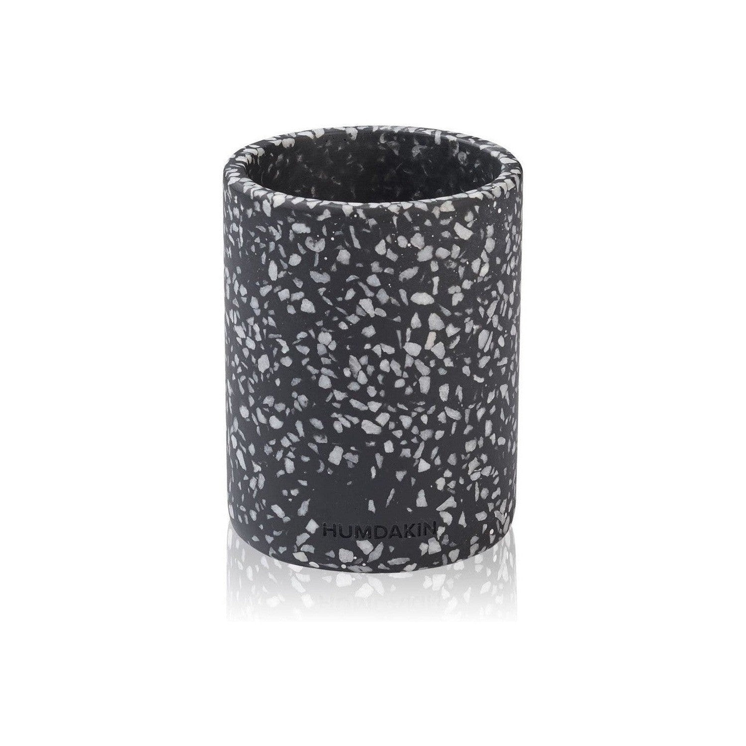 Humdakin Lucca Terrazzo Vase mit Deckel, schwarz