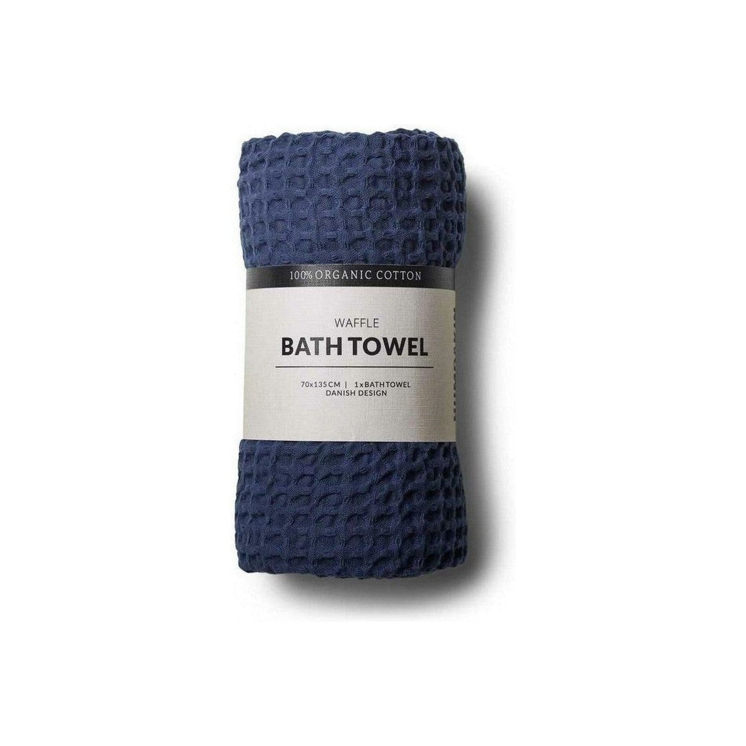 Serviette de bain à la gaufre Humdakin, bleu de mer