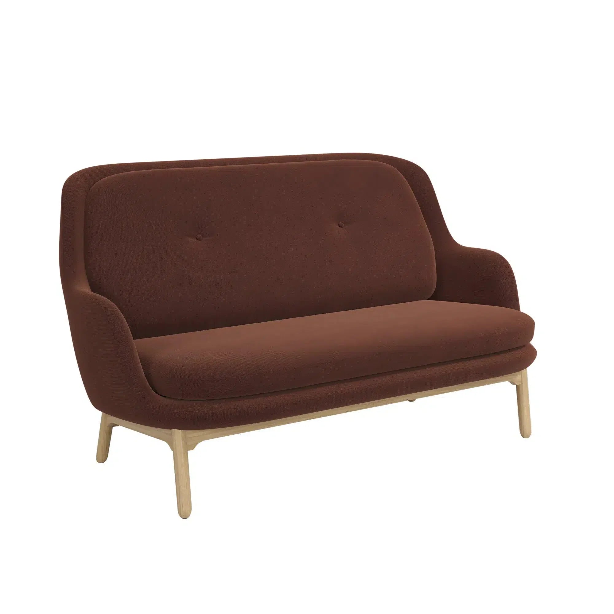 Fritz Hansen Fran JH150MU 2-Sitzer-Sofa, Dunkelorange/Dunkelorange