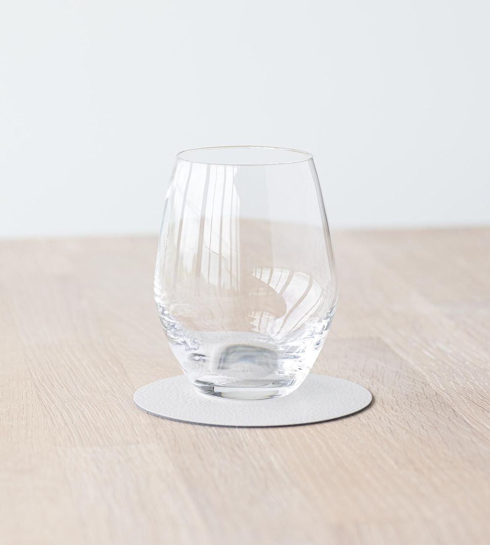 Lind DNA Circle Glass Coaster Cuero, crema