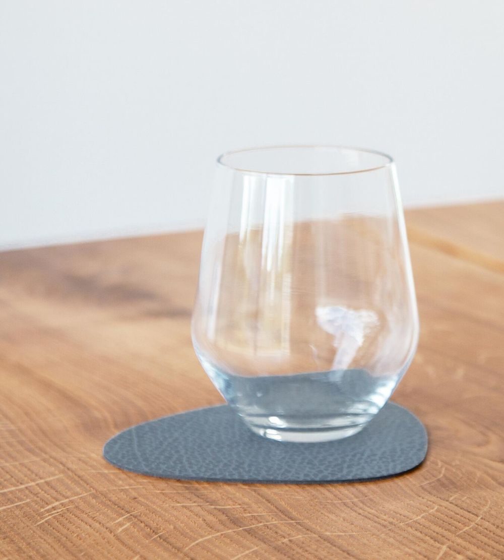 Lind ADN Curve Glass Coaster Hippo Le cuir, bleu clair