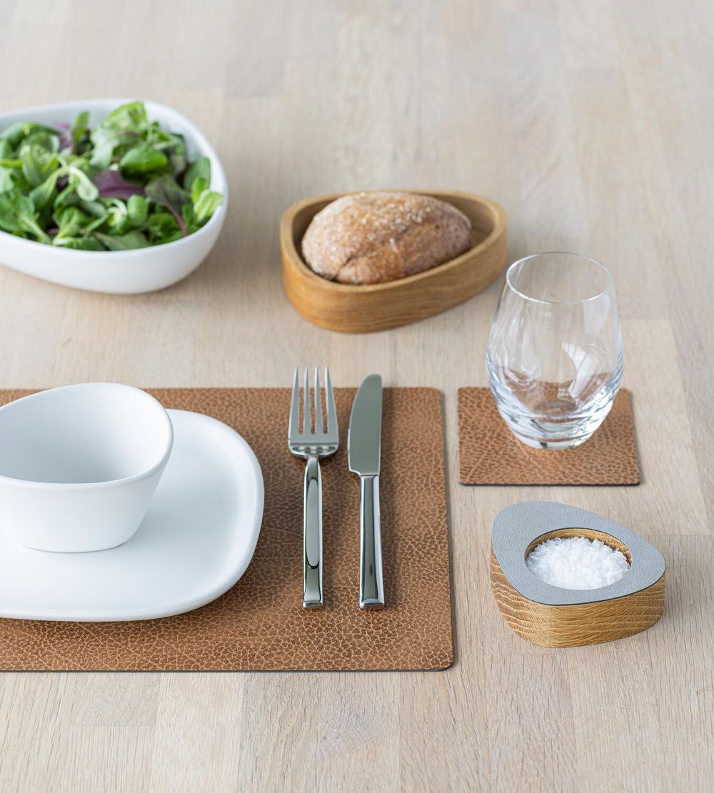 Lind DNA Square Placemat Hippo Leather M, naturel