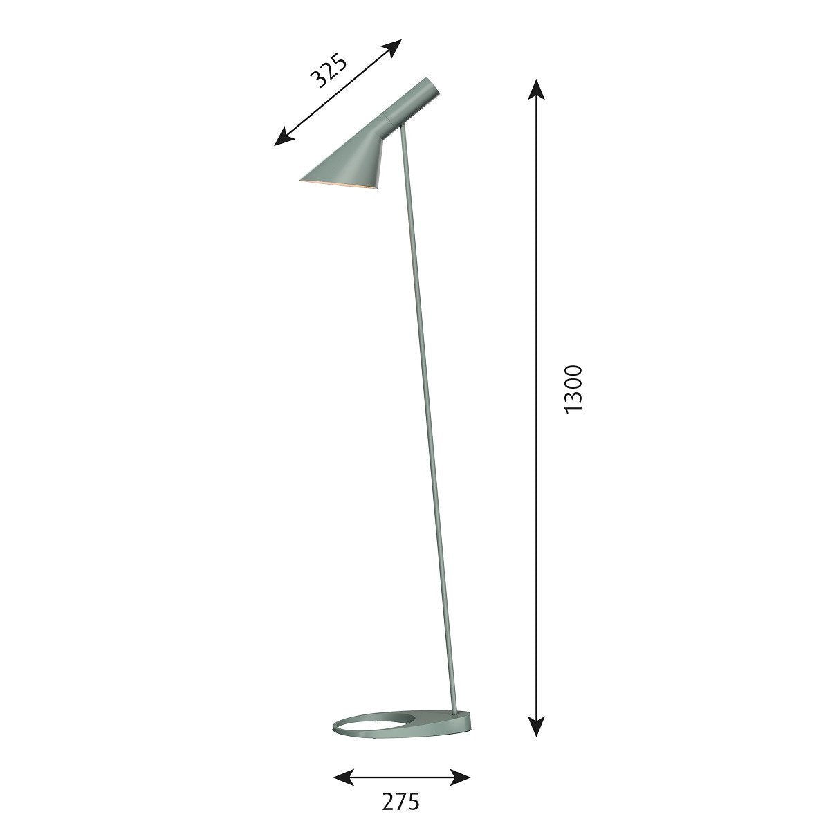 Louis Poulsen Aj Floor Lamp V3, Pale Petroleum