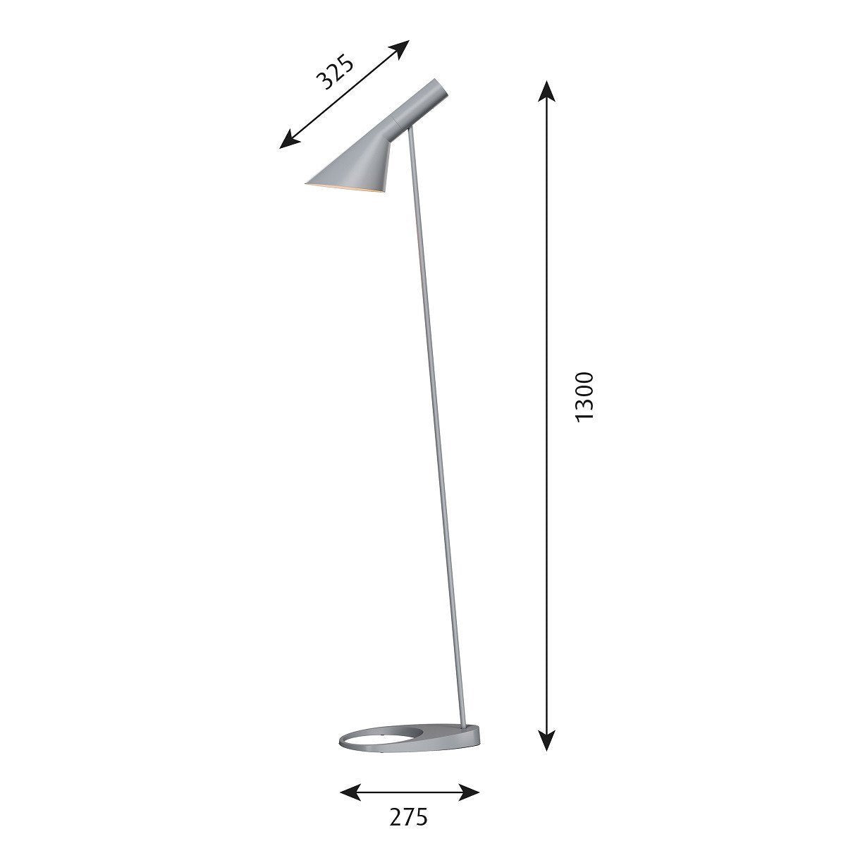 Louis Poulsen AJ Stehlampe V3, hellgrau