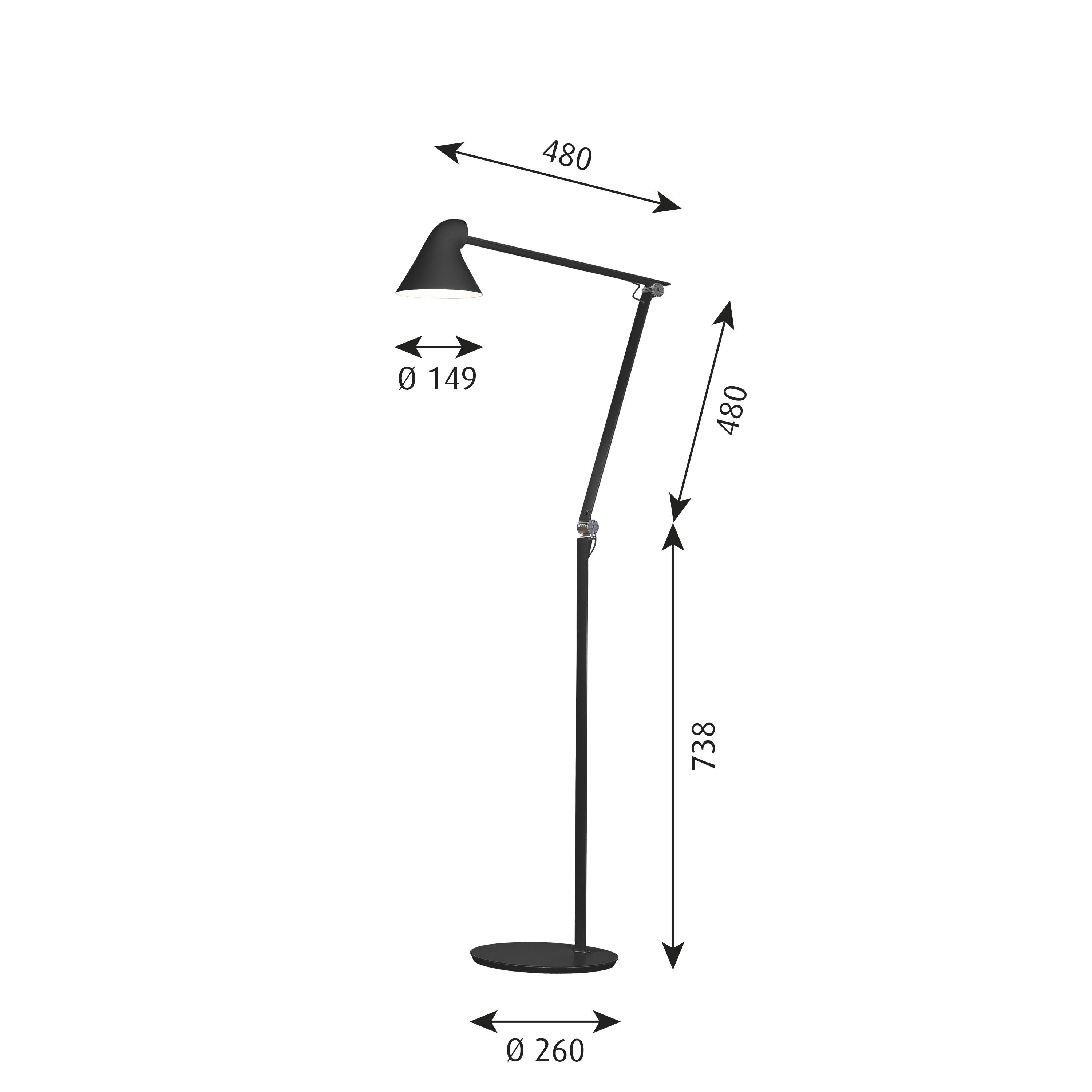 Lampadaire Louis Poulsen NJP, noir