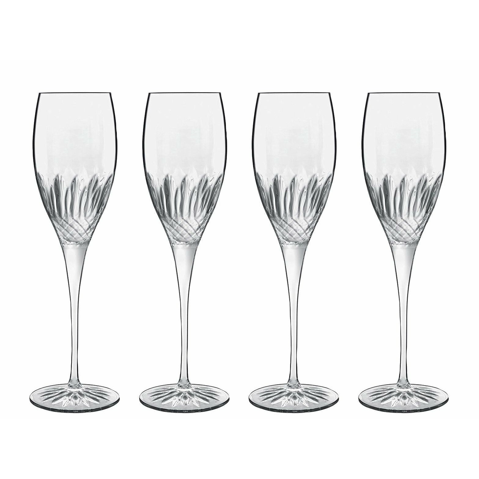 Luigi Borliolis Diamante Champagne Glass, ensemble de 4