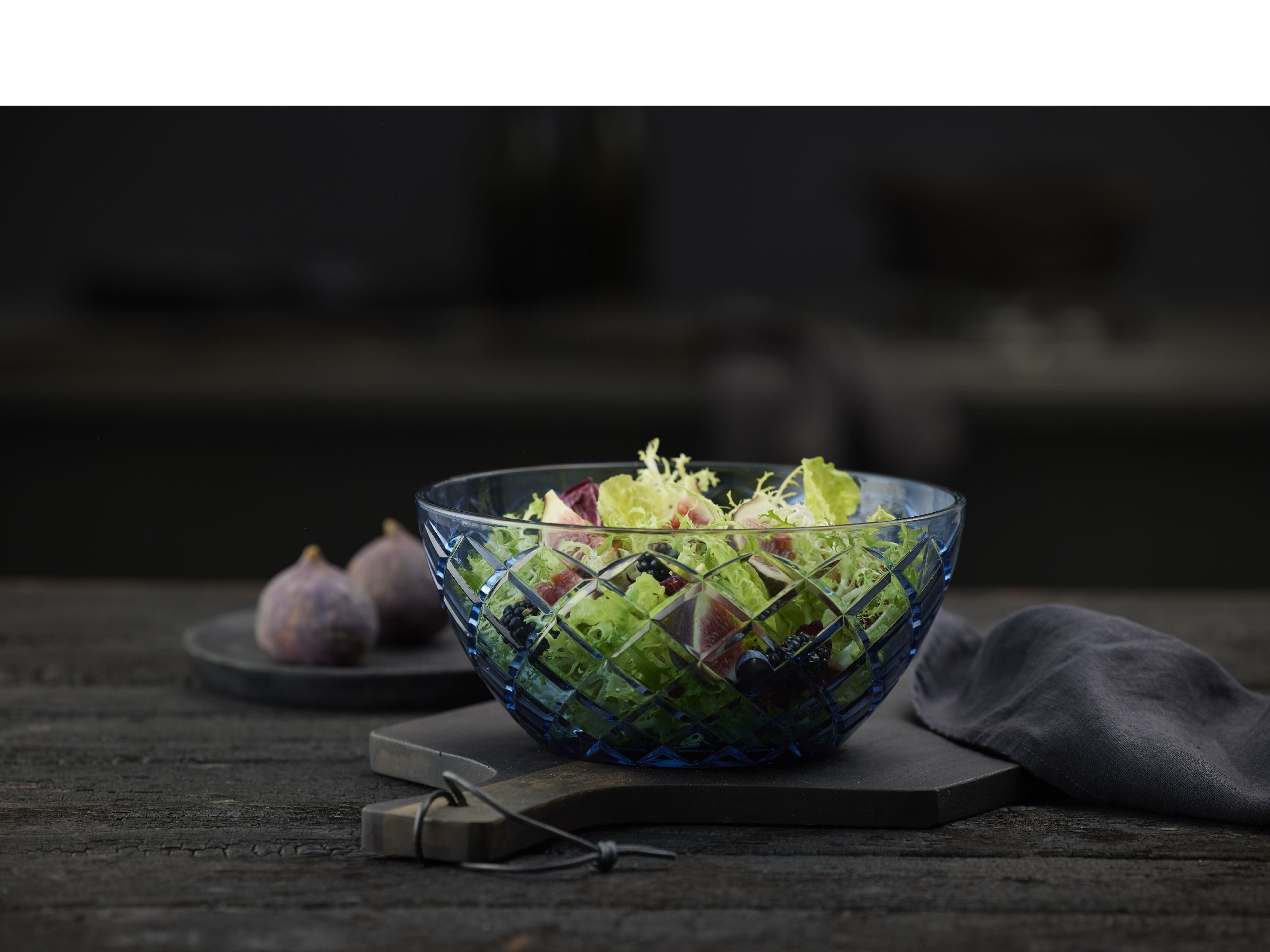 Lyngby Glas Sorrento Salad Bowl, Blue