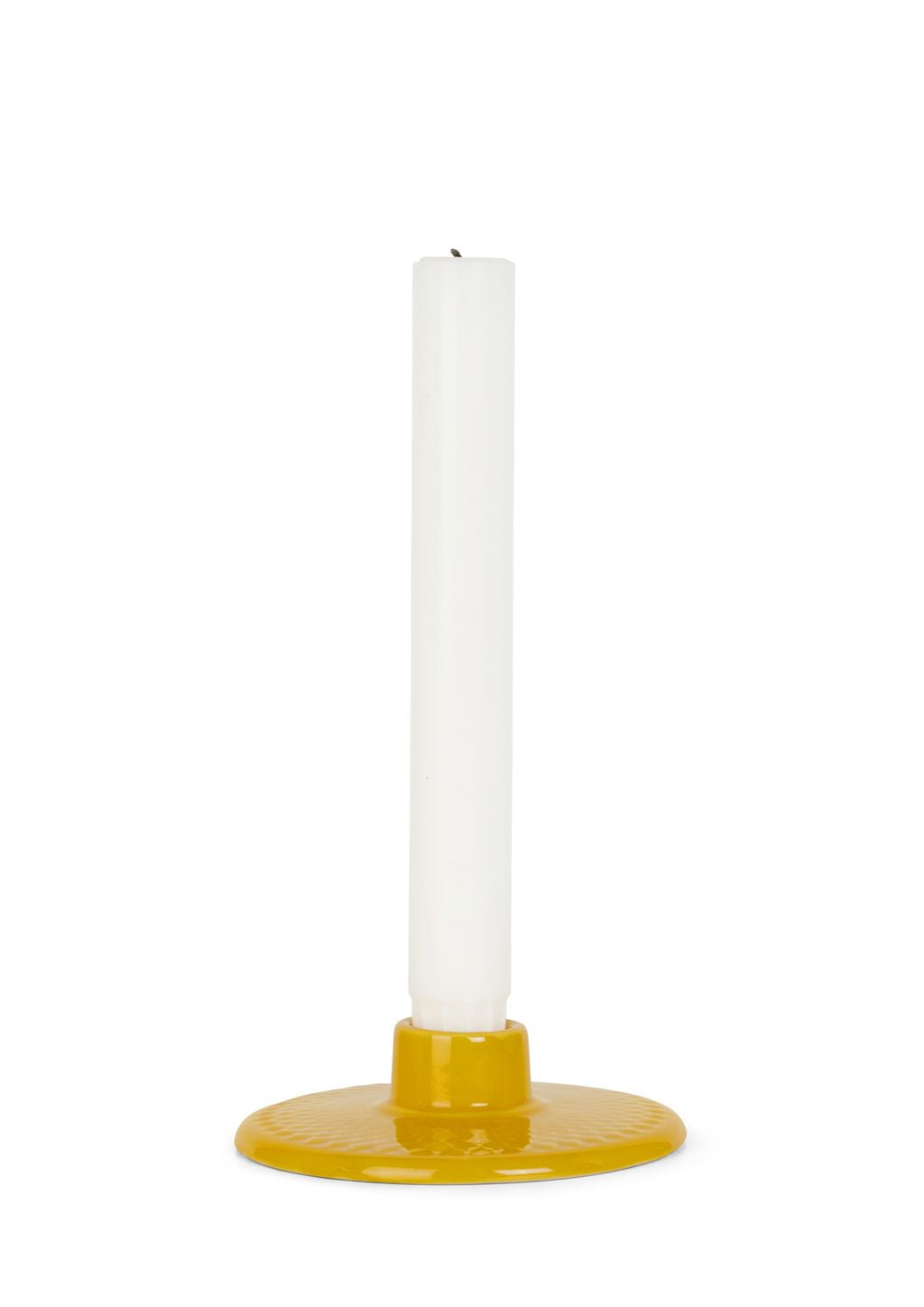 Lyngby Porcelæn Rhombe Color Candlestick H3 cm, jaune