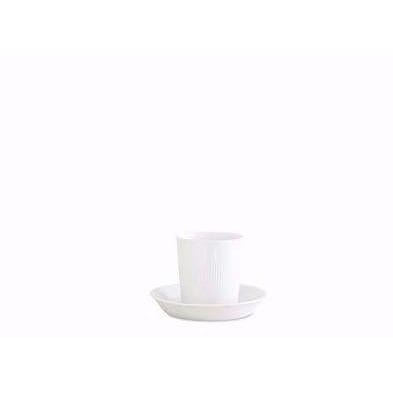 Taza Lyngby Thermodan con platillo, blanco