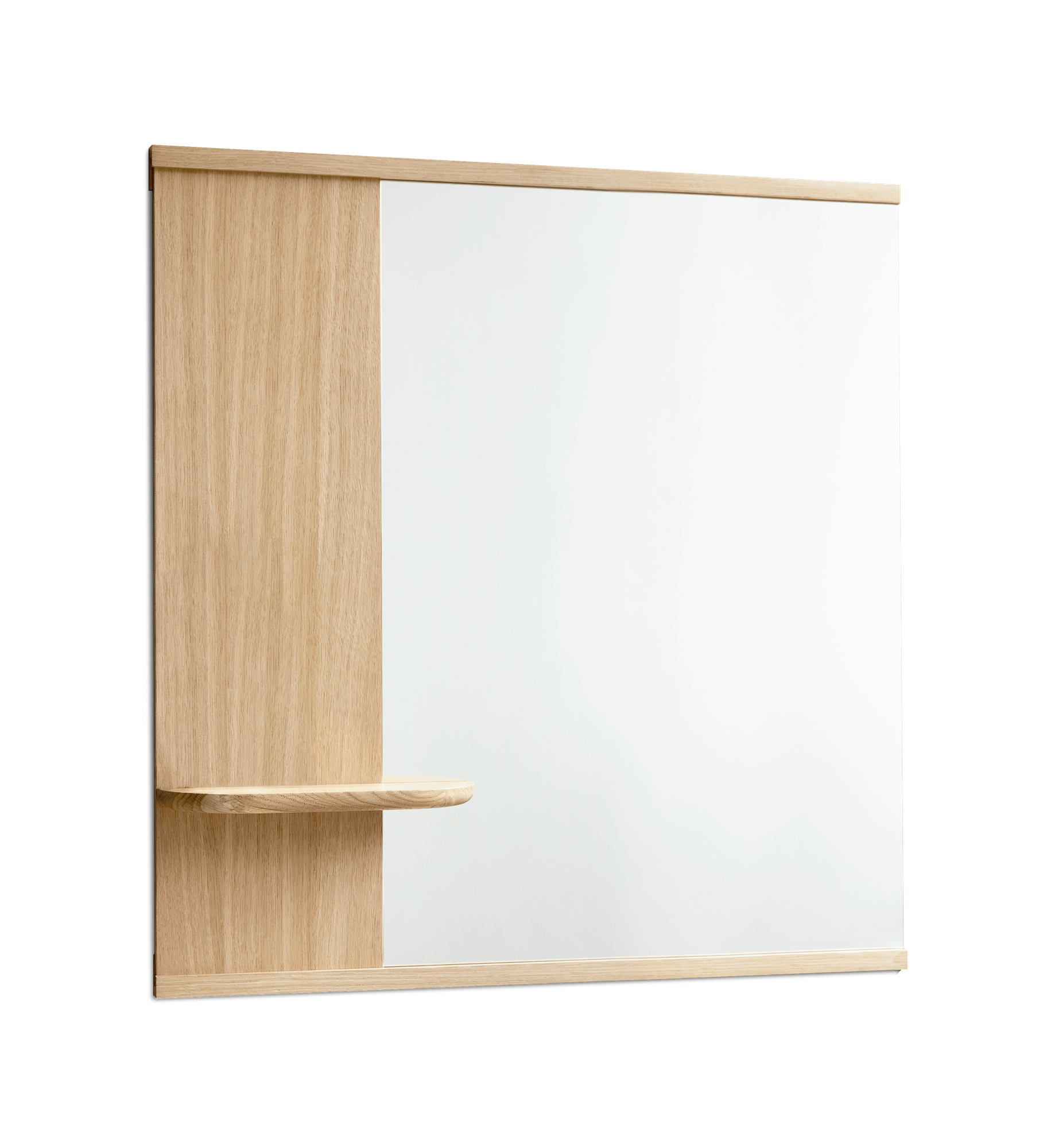 Moebe Wall Mirror With Shelf 70x72 Cm, Oak