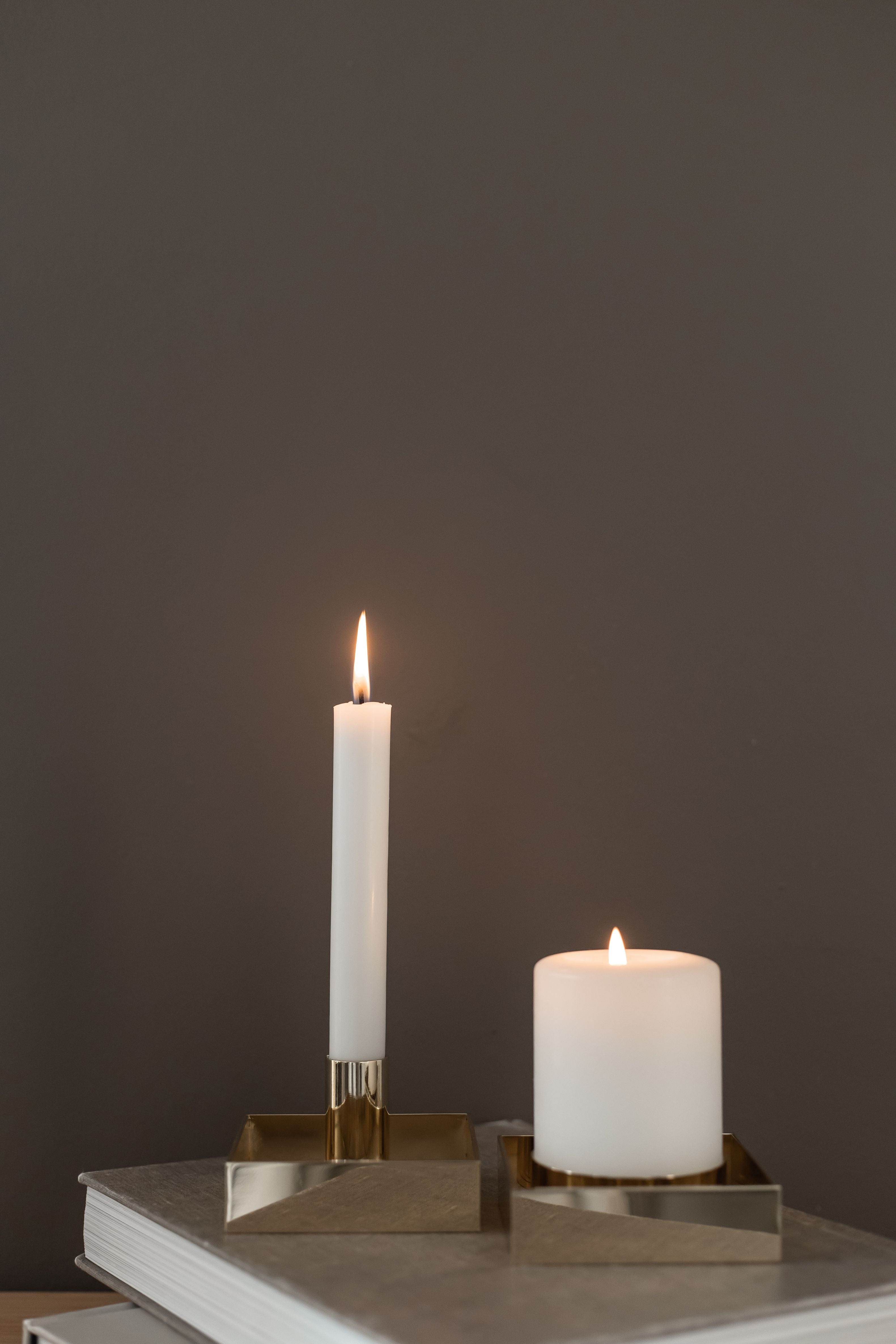 Malling Living Edge Block Candlestick, laiton brossé