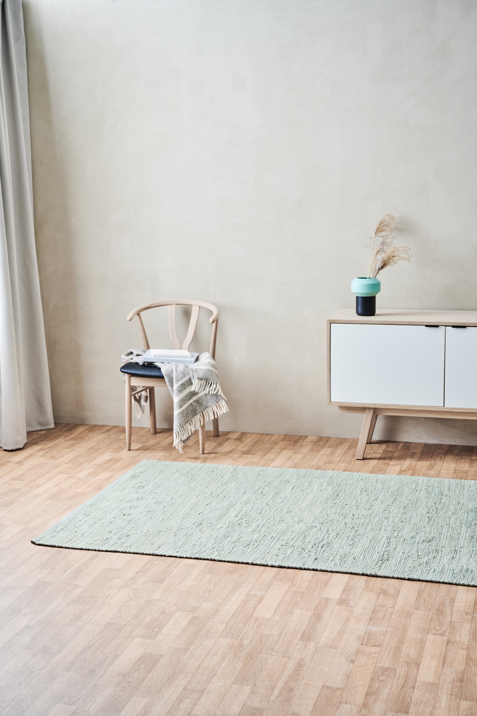 Rug Solid Cotton Rug 65 X 135 Cm, Mint