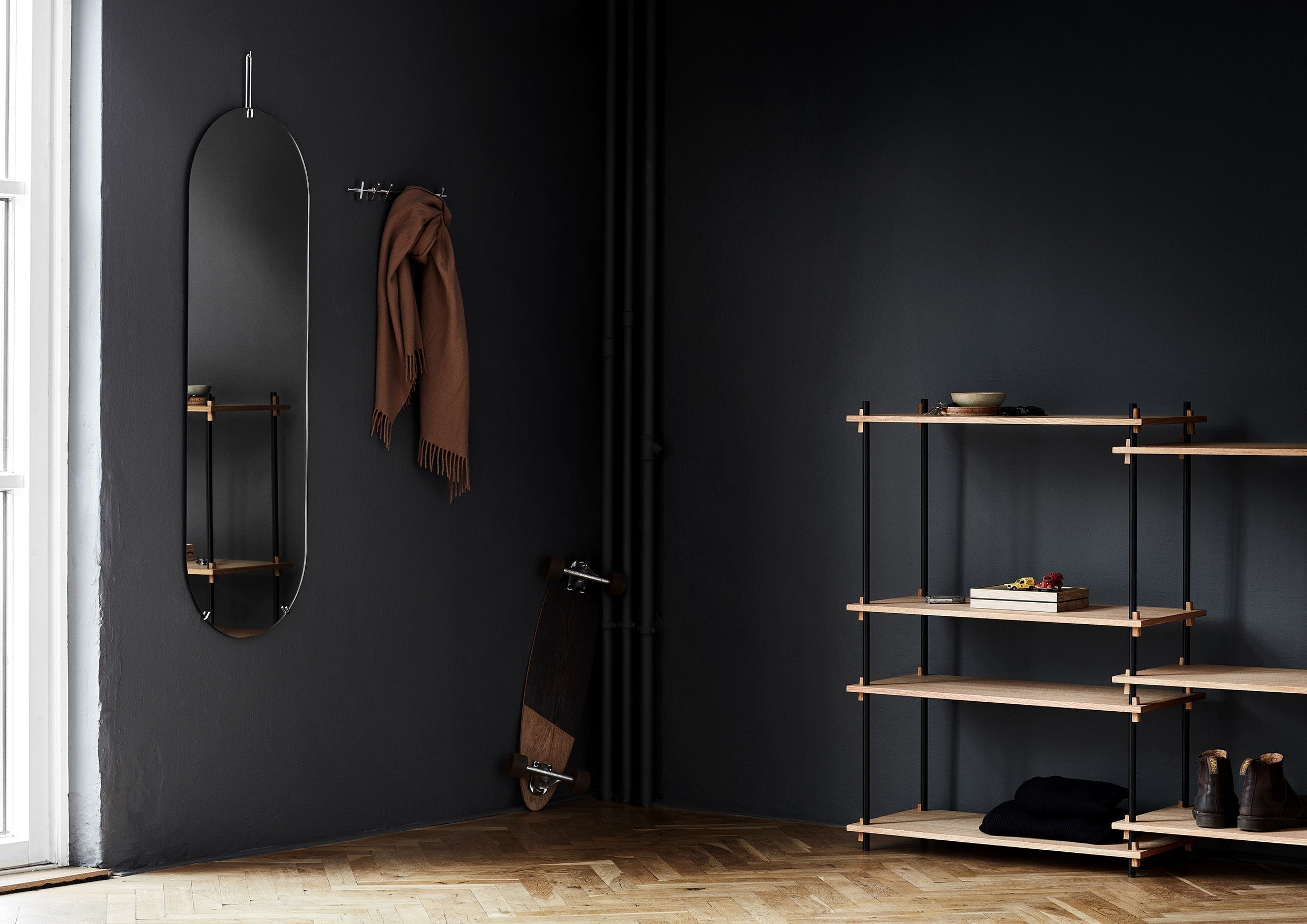 Moebe Shelving System S.200.1.G, Oak/Black