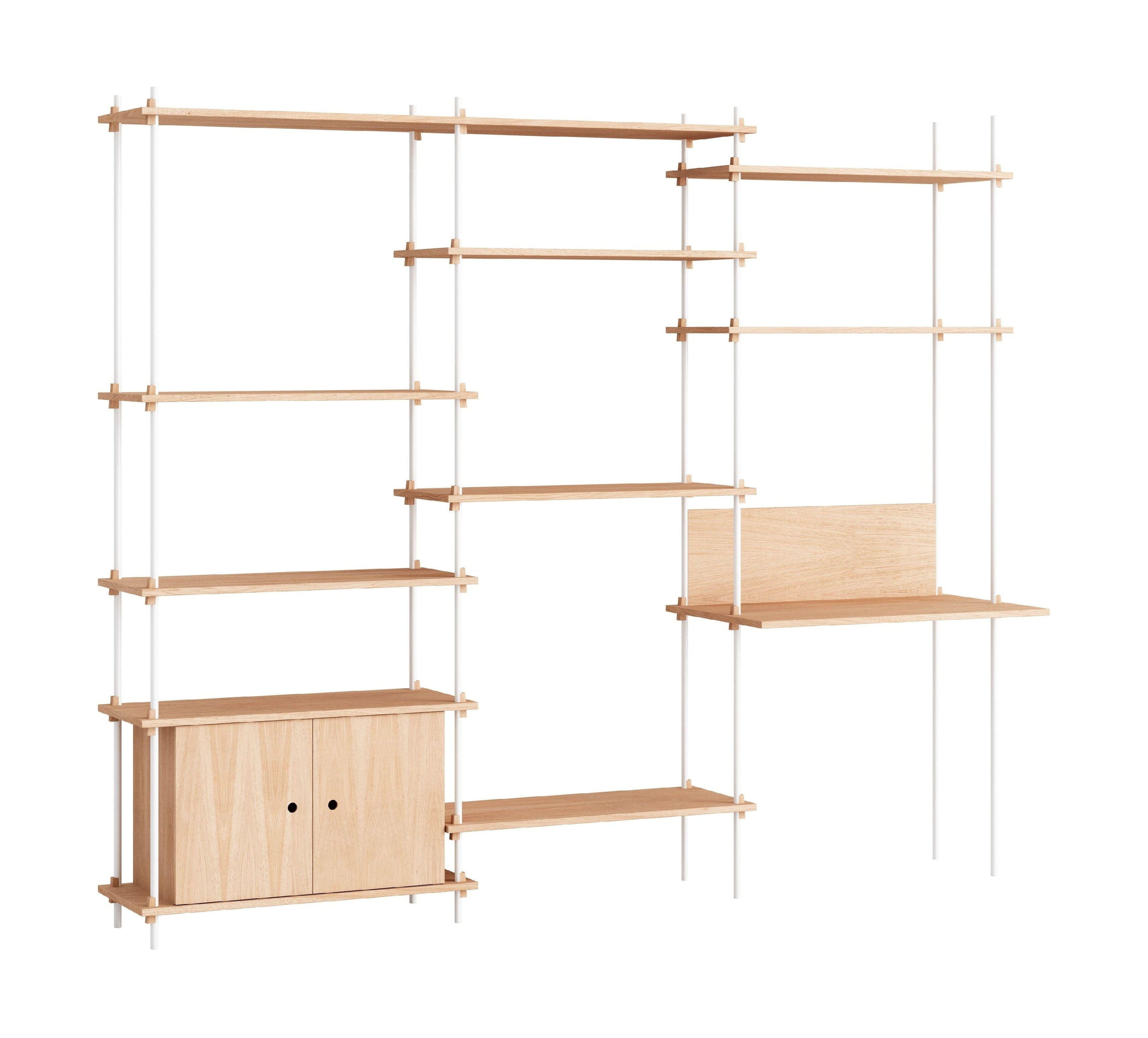 Moebe Shelving System S.200.3.D, Oak/White