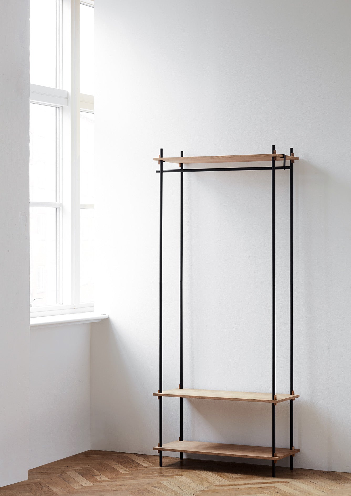 Moebe Shelving System S.255.2.A, Oak/Black