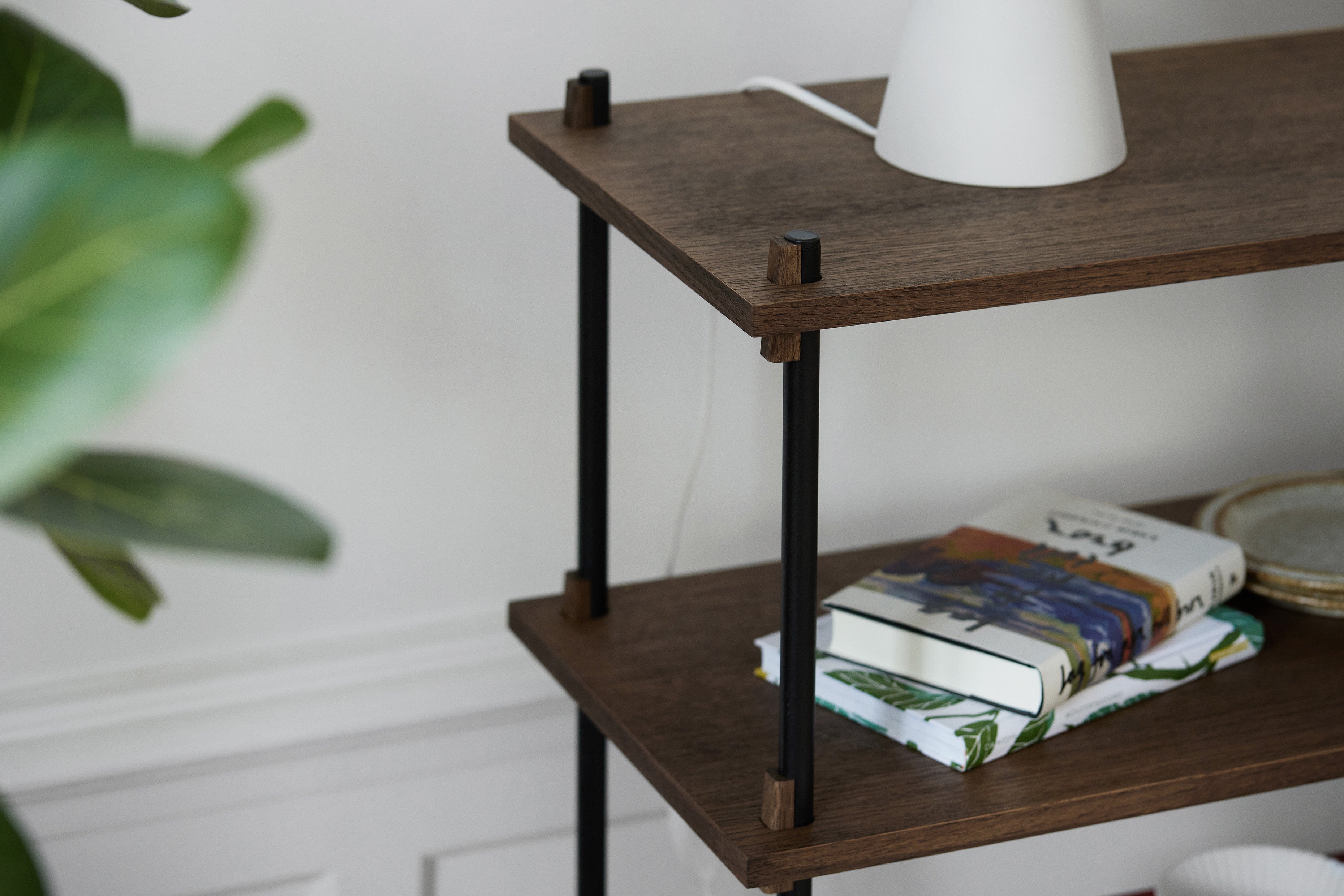 Moebe Shelving System S.255.2.B, Smoked Oak/Black