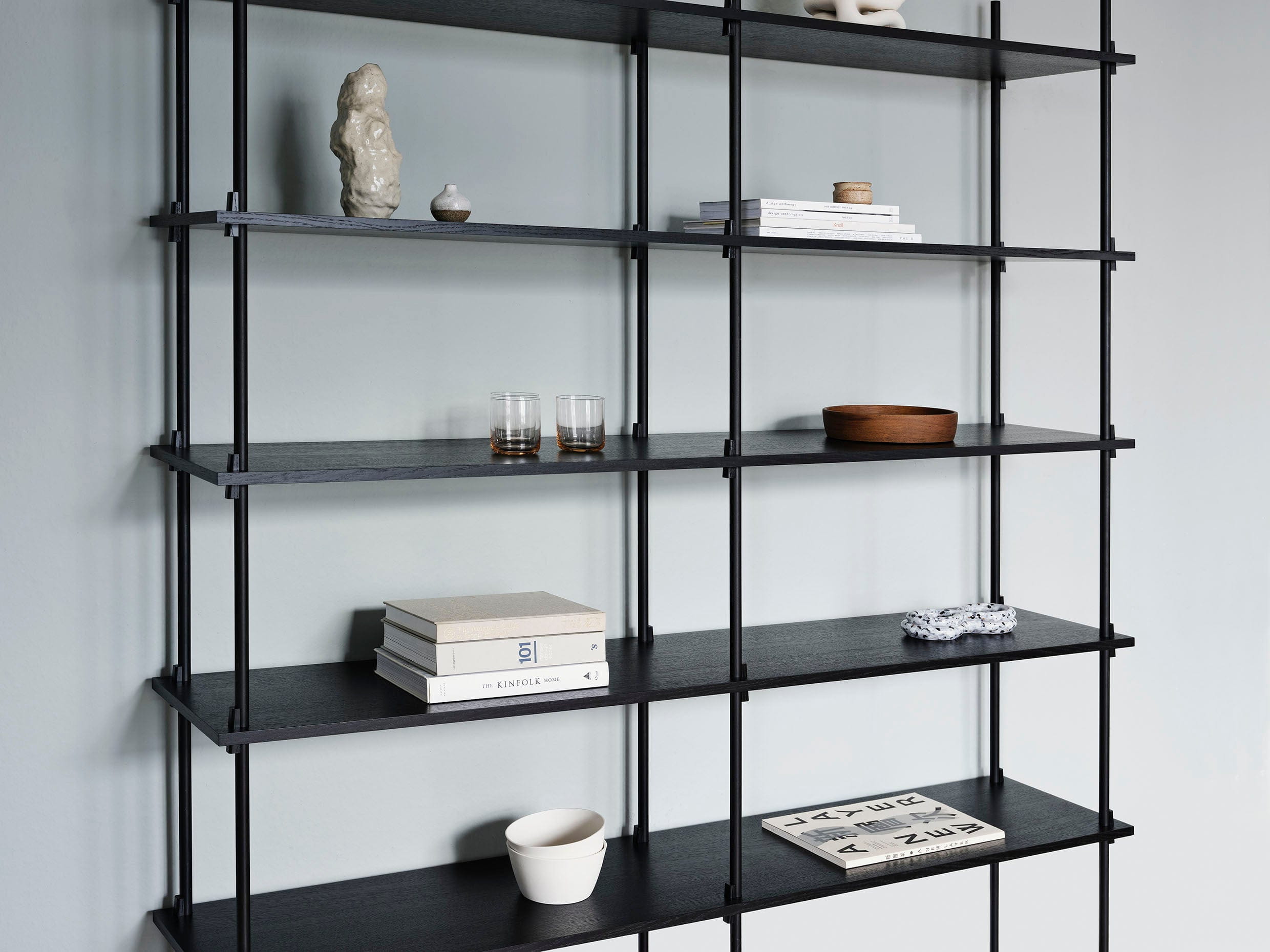 Moebe Shelving System S.200.2.E, Black/Black