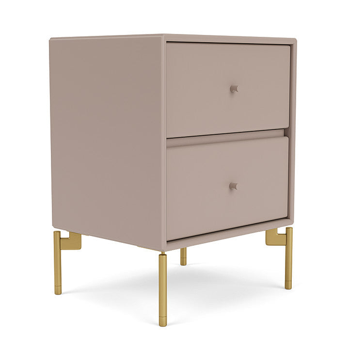 Montana Drift Drawer Module With Legs, Mushroom Brown/Brass