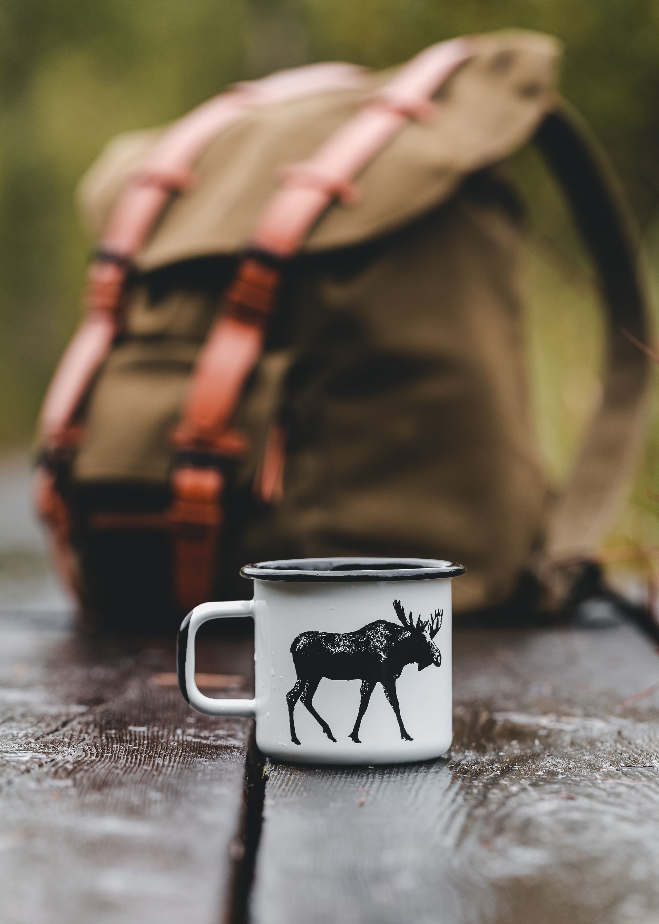Muurla Nordic Enumel Mug, The Moose