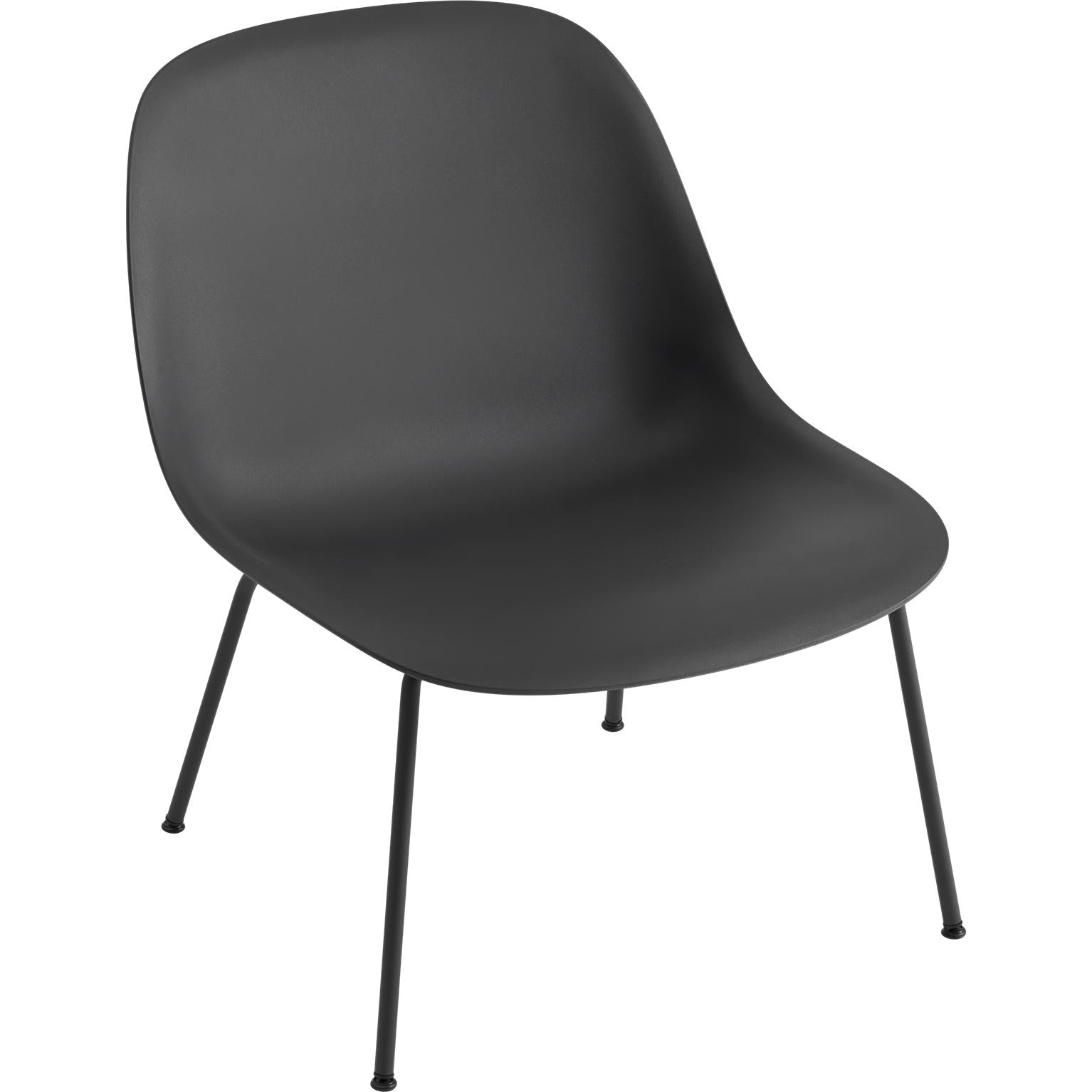 Muuto Faser Lounge Stuhlrohrbasis, Fasersitz, schwarz