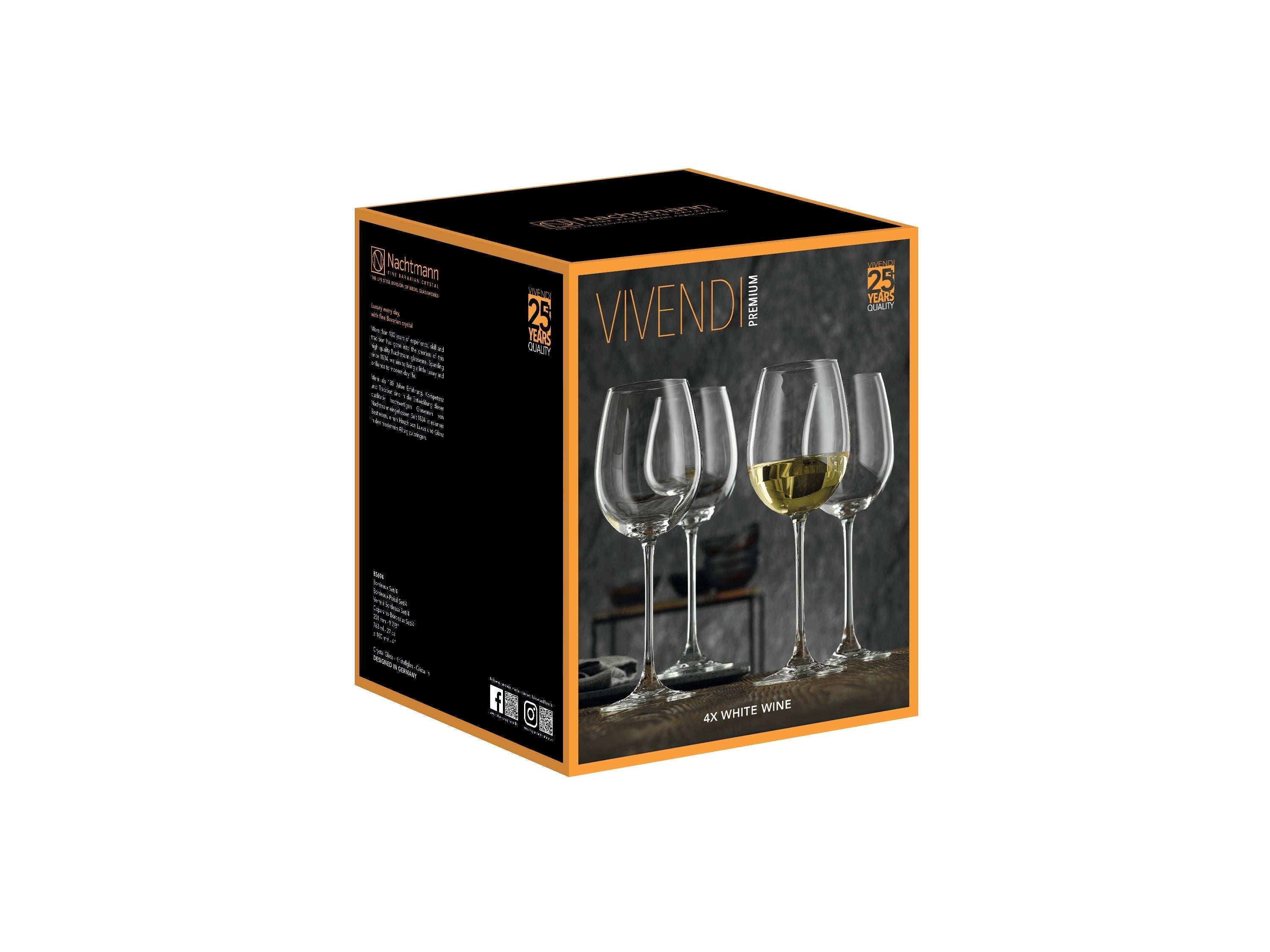 Nachtmann Vivendi Copa de vino blanco premium 474 ml, conjunto de 4