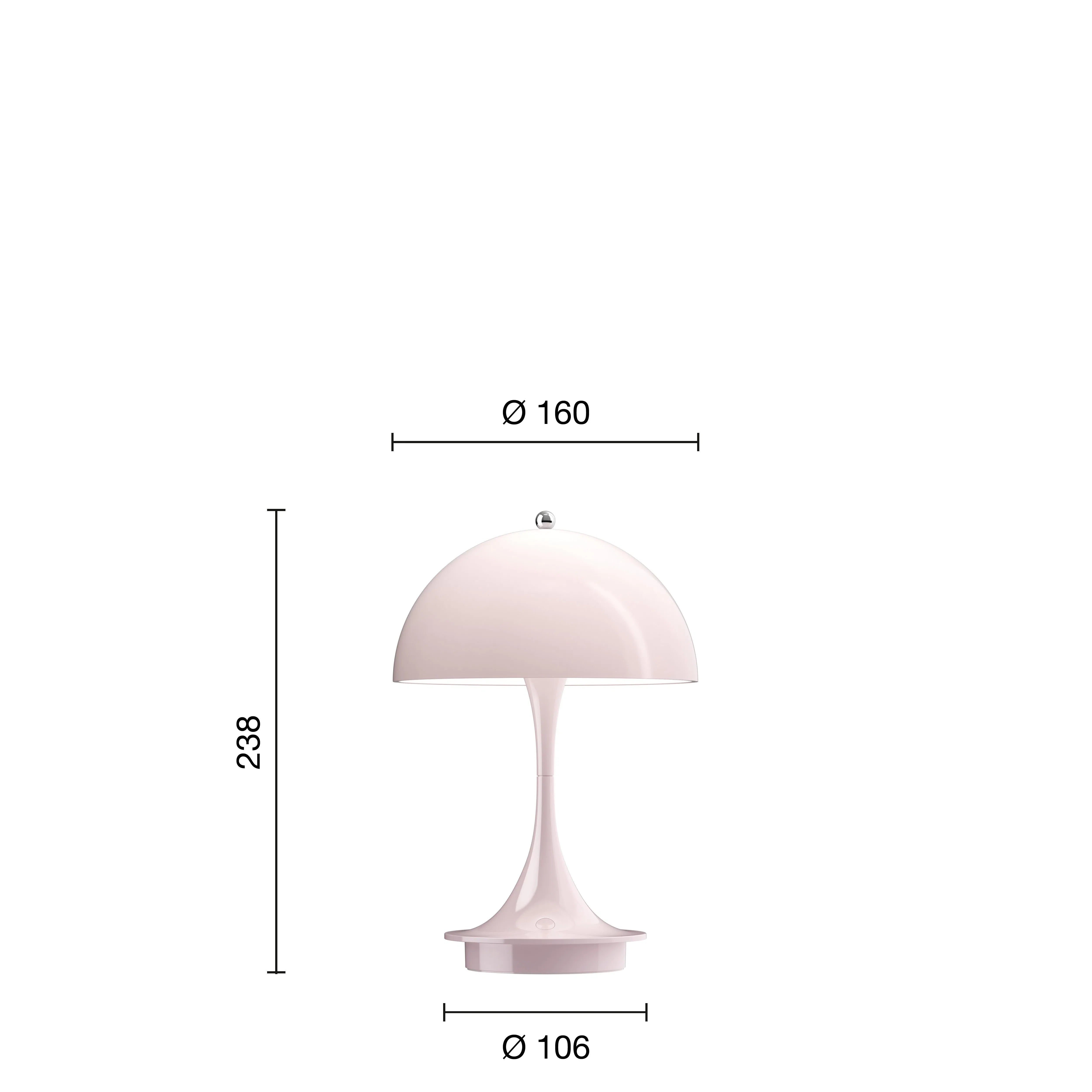 Louis Poulsen Panthella 160 Table Portable Table Lampe, Rose pâle