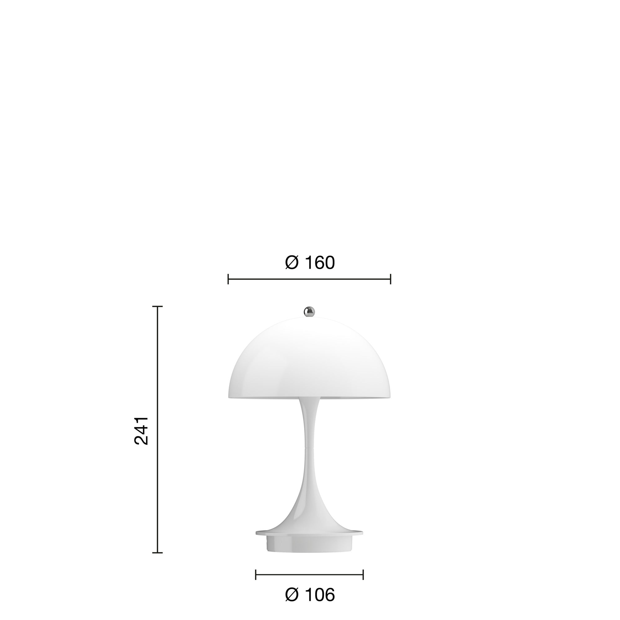 Panthella 160 Portable Table Lamp, Opal White