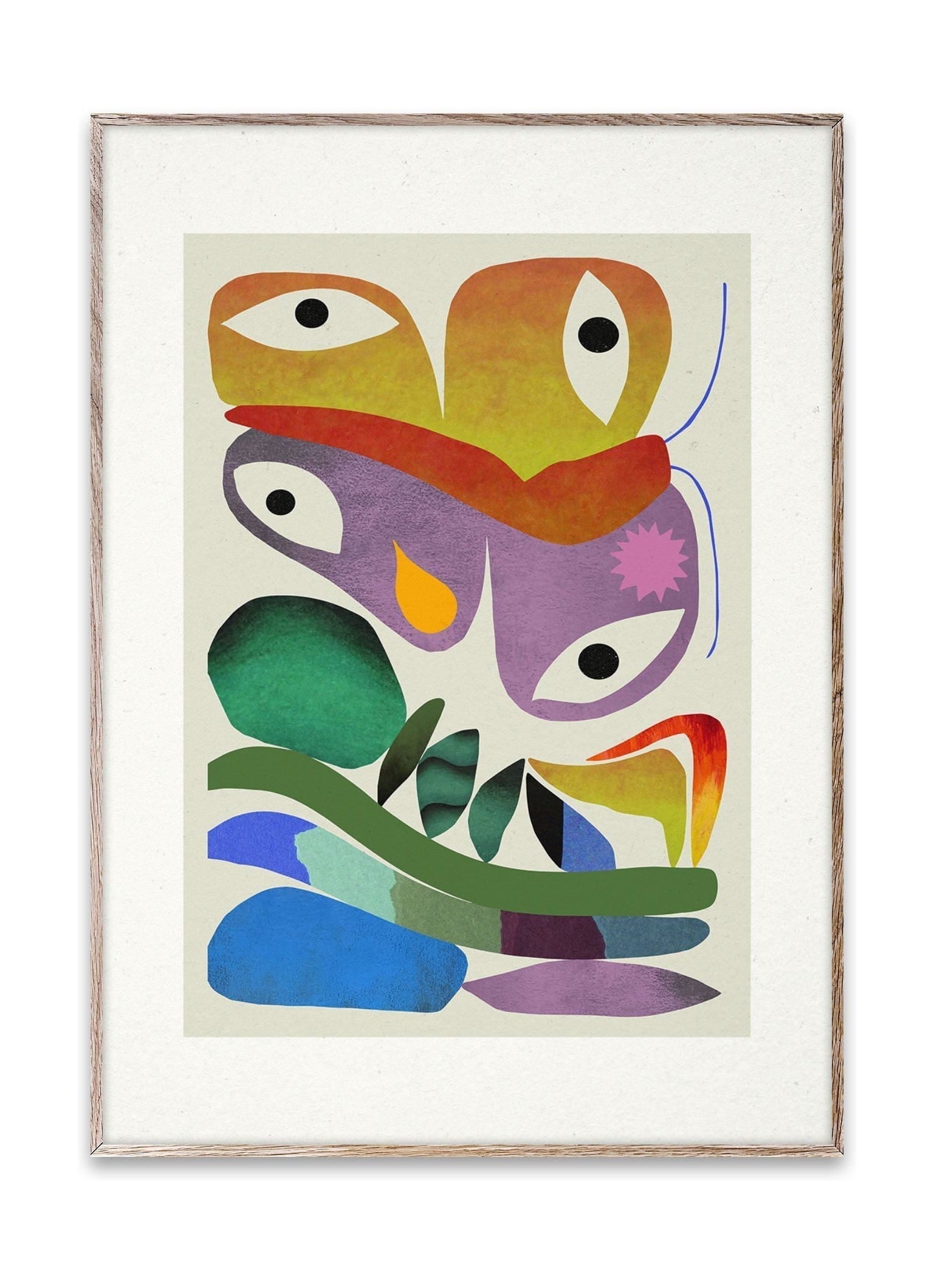 Cartel de los ojos de mariposa colectiva de papel, 50 x70 cm
