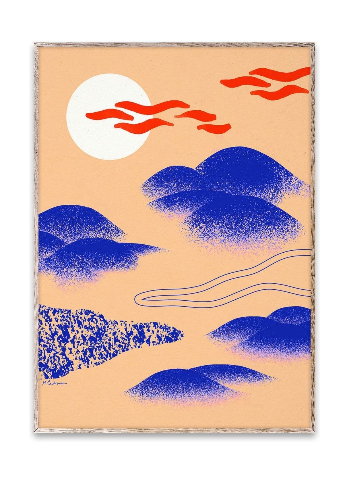 Partido colectivo colectivo de colinas japonesas, 50x70 cm