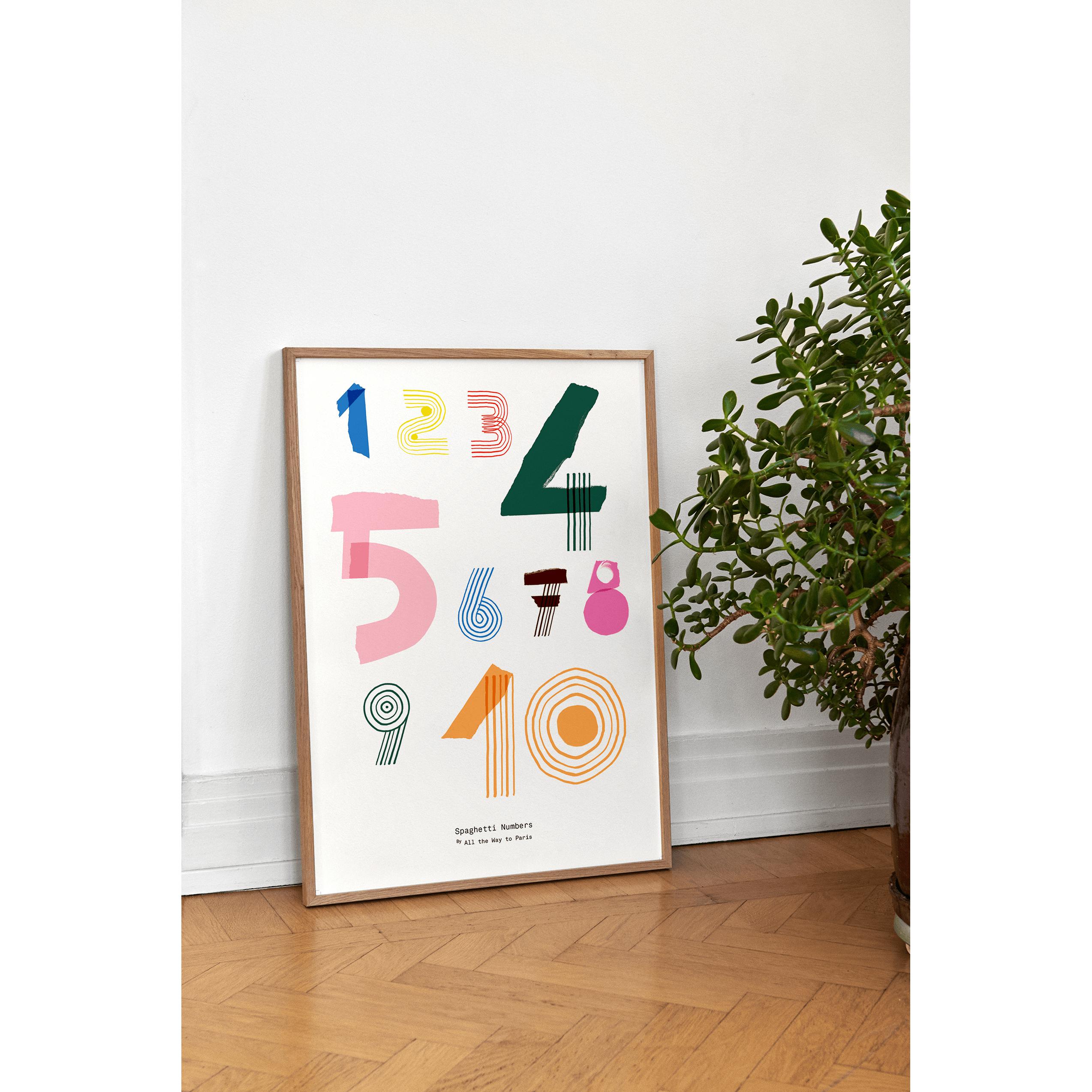 Affiche des numéros de spaghetti collectifs en papier, 50x70 cm