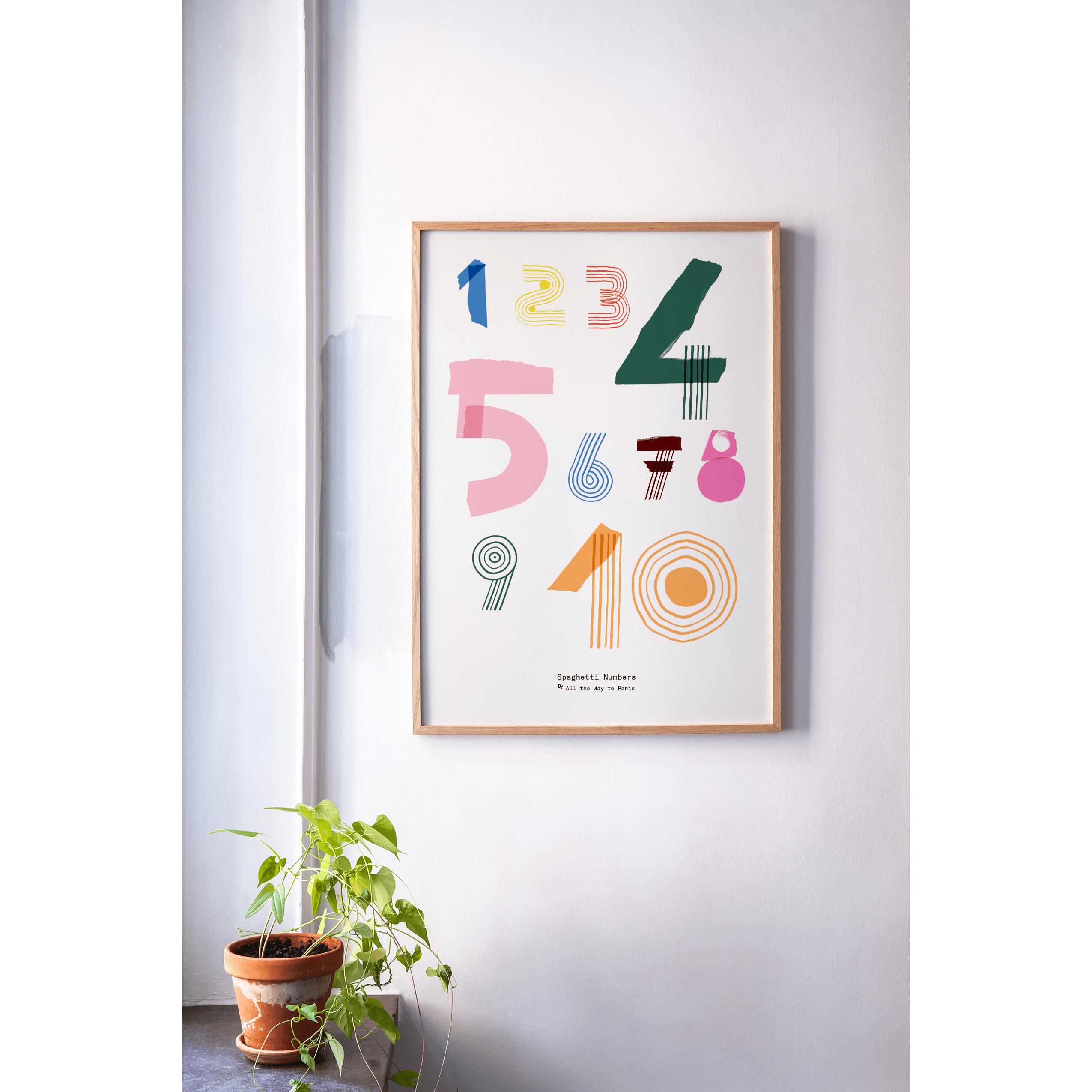 Affiche des numéros de spaghetti collectifs en papier, 50x70 cm