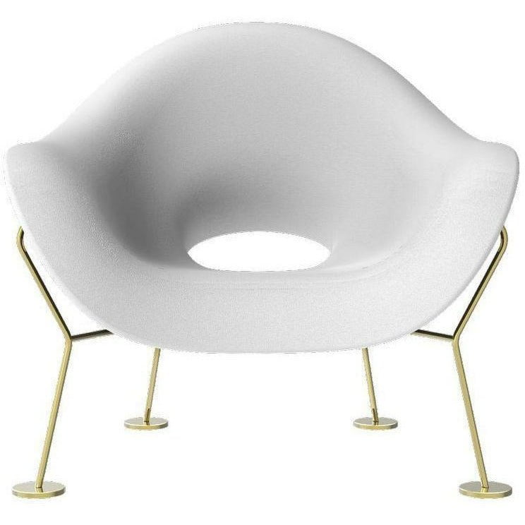 Qeeboo Pupa Armchair Brass Frame Indoor, White