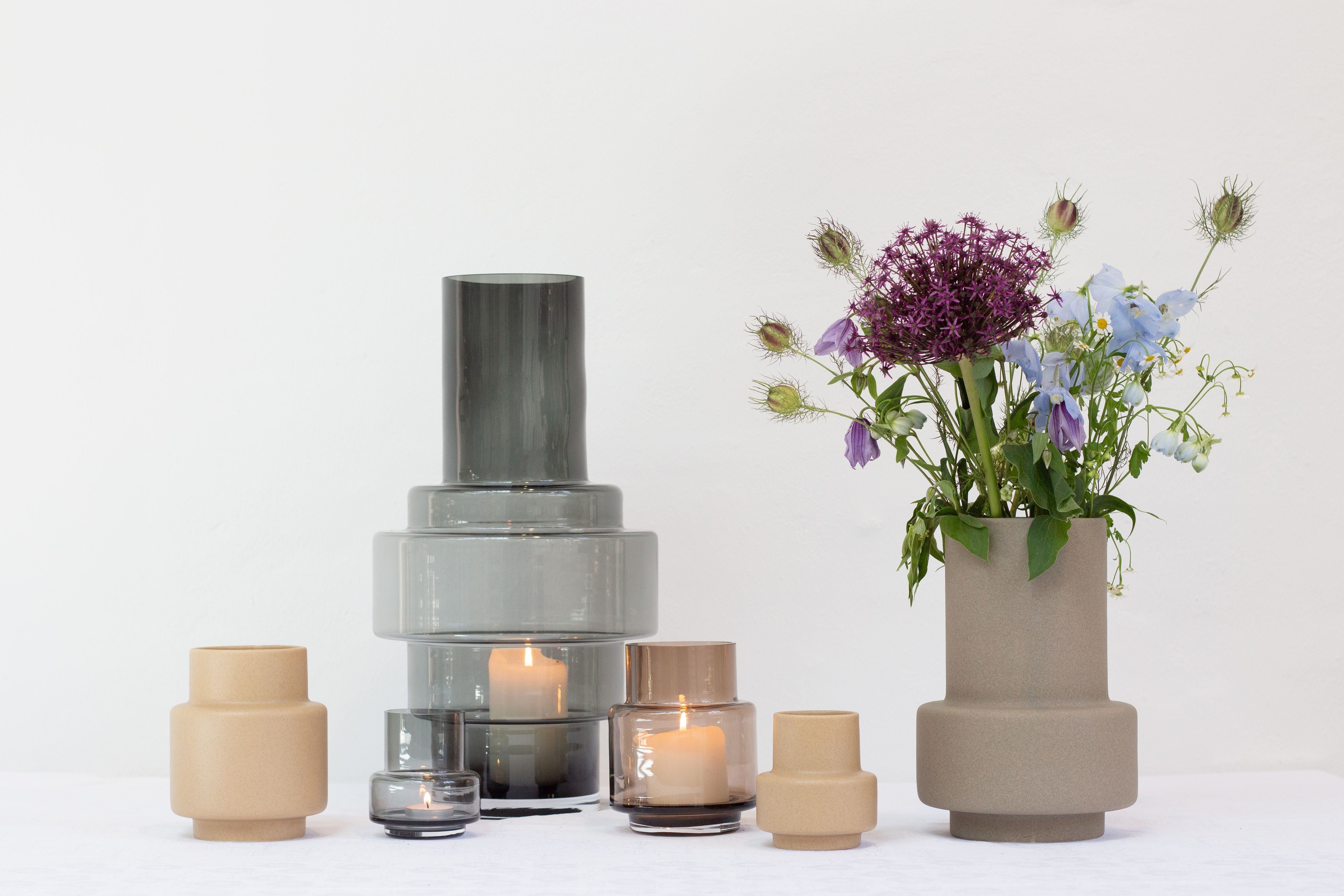 Collection RO Hurricane Vase en céramique Small, Soft Ochère