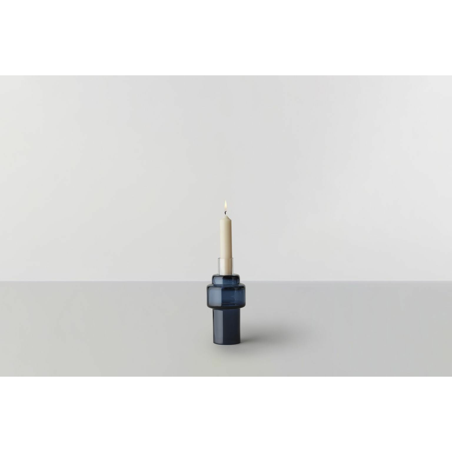 RO -samling nr. 55 Glass Candlestick, Indigo Blue