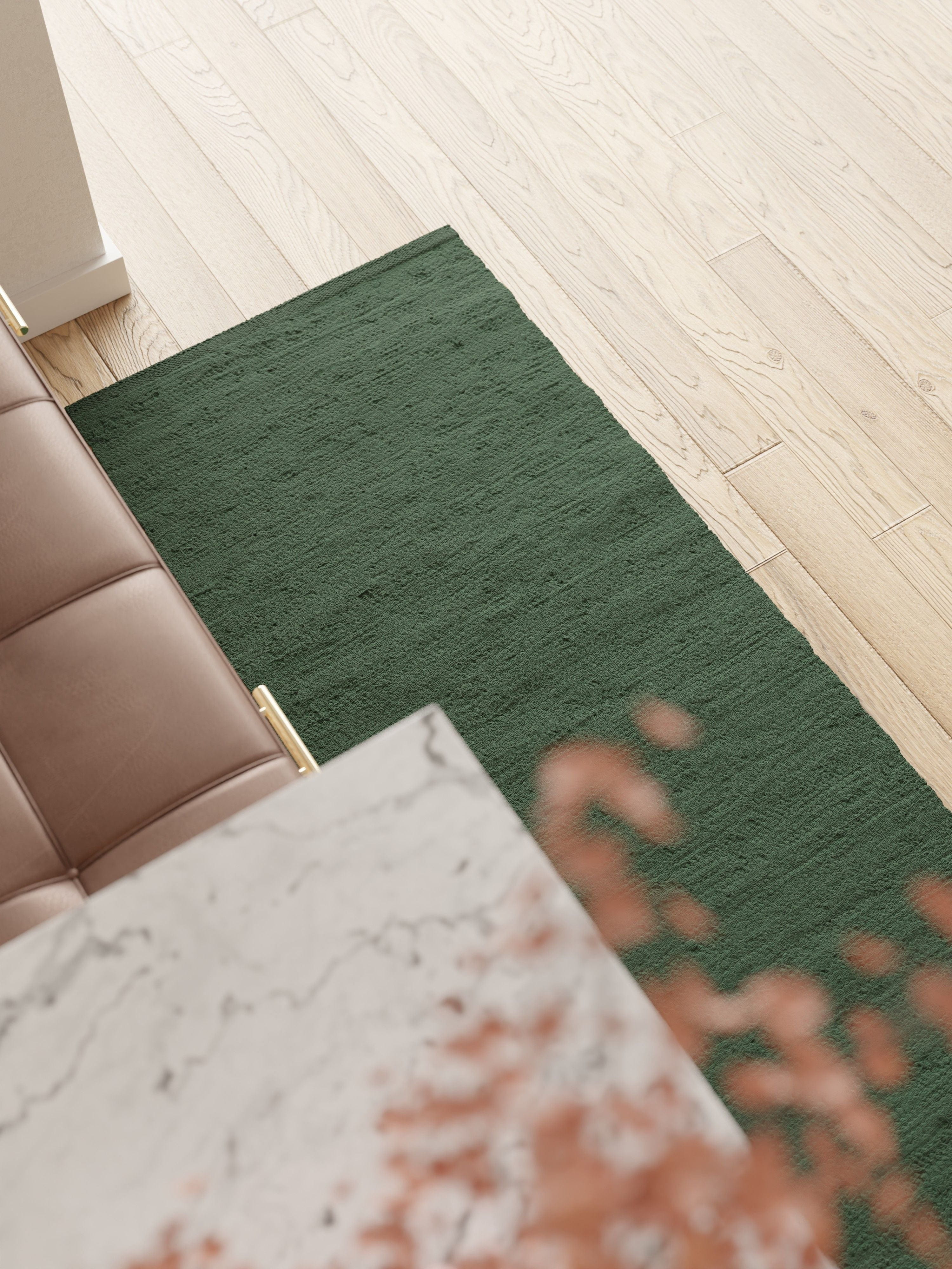 Rug Solid Cotton Rug 170 X 240 Cm, Moss