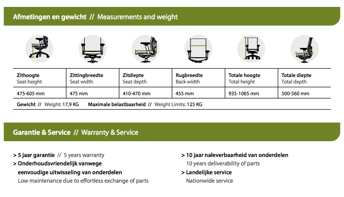 Chaire de bureau ergonomique 300 Comfort (n) en 1335