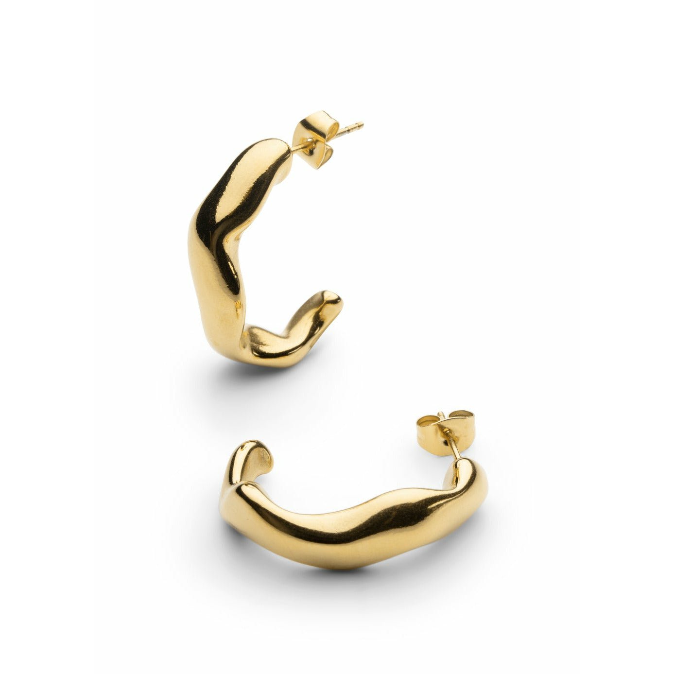 Boucles d'oreilles Chunky Skultuna 316 l en acier plaqué d'or, Ø2,5 cm