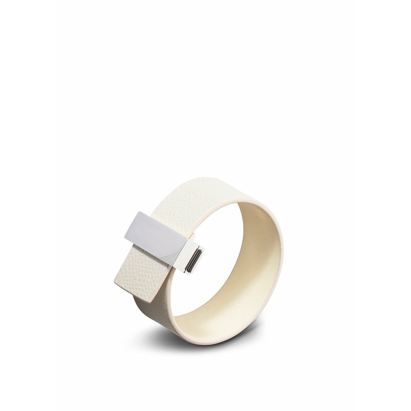 Skultuna Verschluss dünner Lederband Leder/poliertes Stahl 23 mm l 17 & 18 cm, weiß